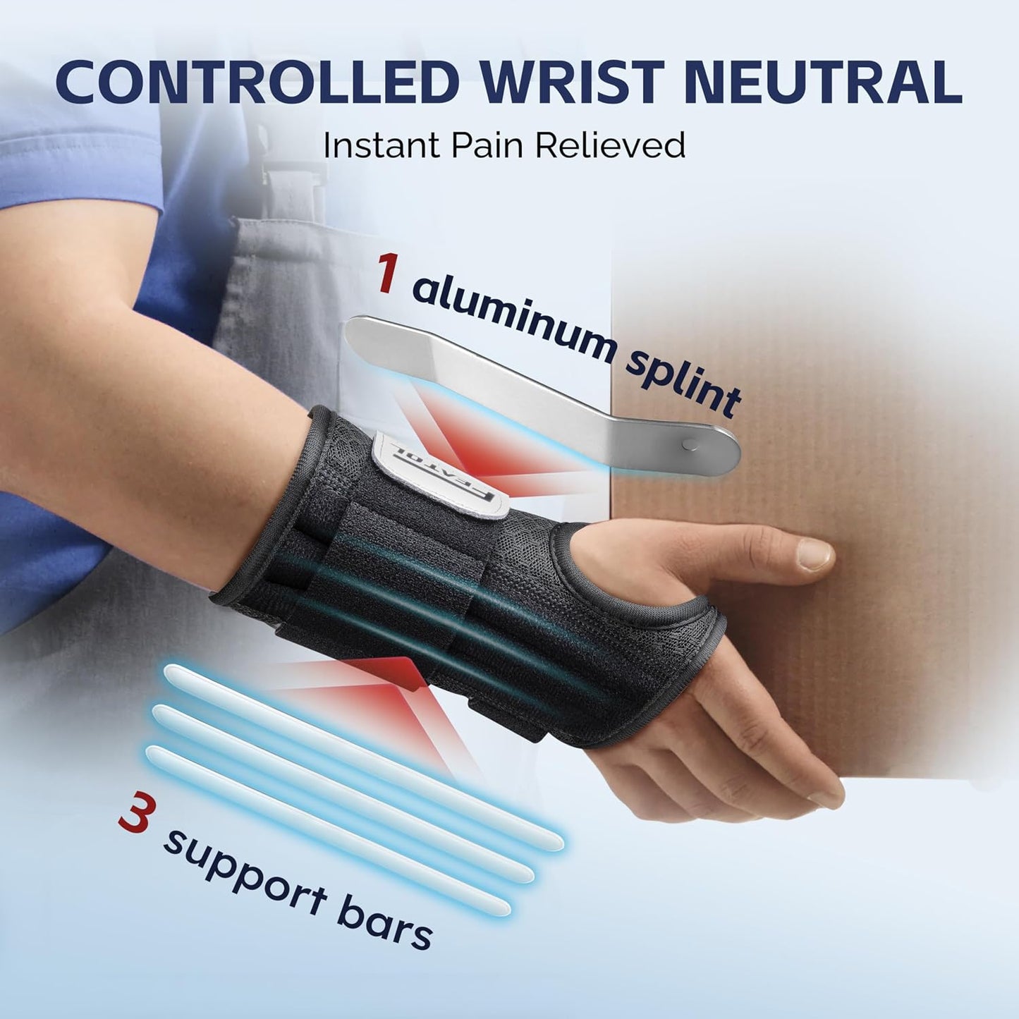 FEATOL Carpal Tunnel Wrist Brace for Work and Night Support