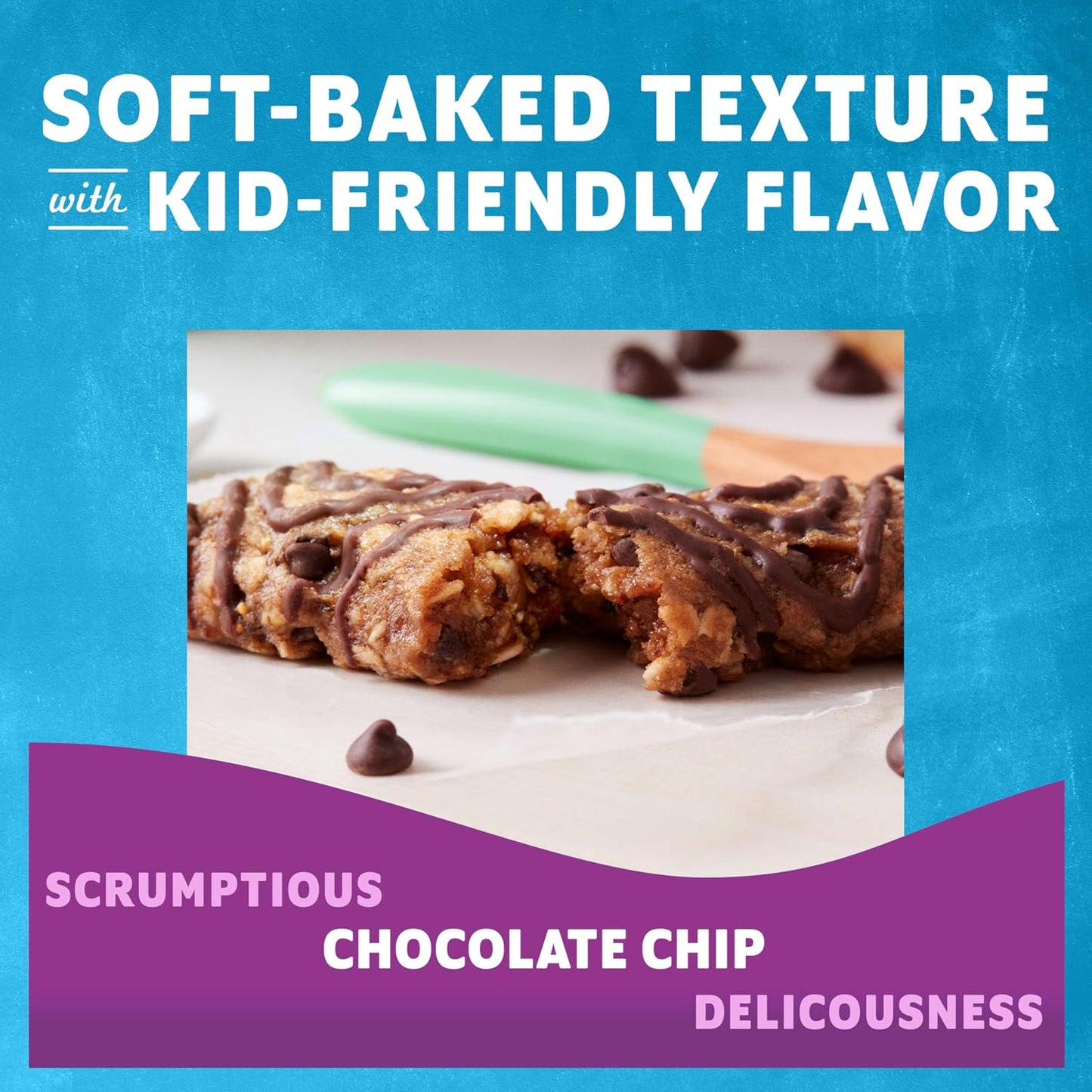 Soft-baked energy snack bars with 12g whole grains and USDA organic granola