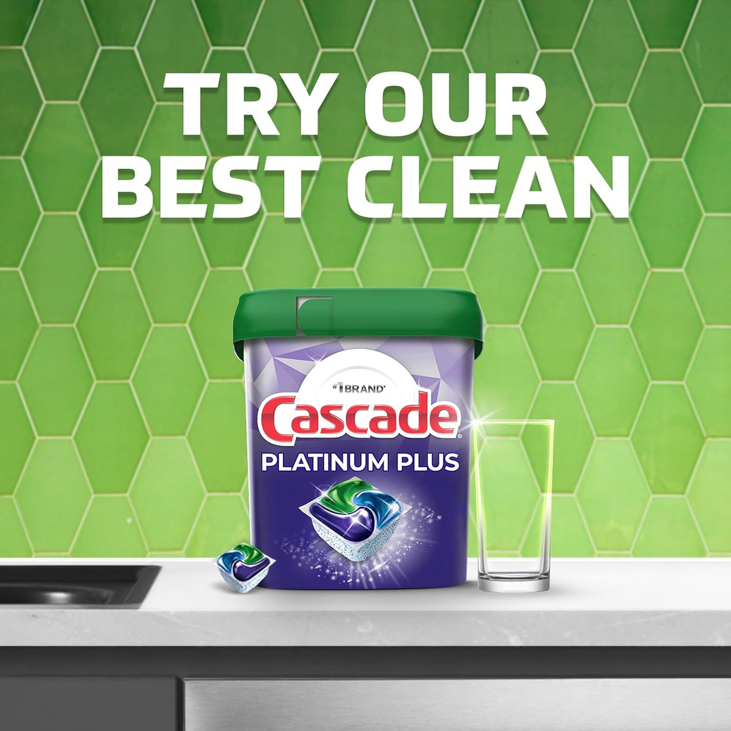 Cascade Complete Dishwasher Pods, Dishwasher Detergent, Dish Detergent Tab Tablets, Fresh, 100 Count