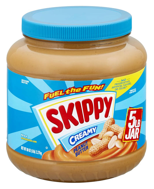SKIPPY Creamy Peanut Butter, 80 oz Jar, 7g Protein per Serving