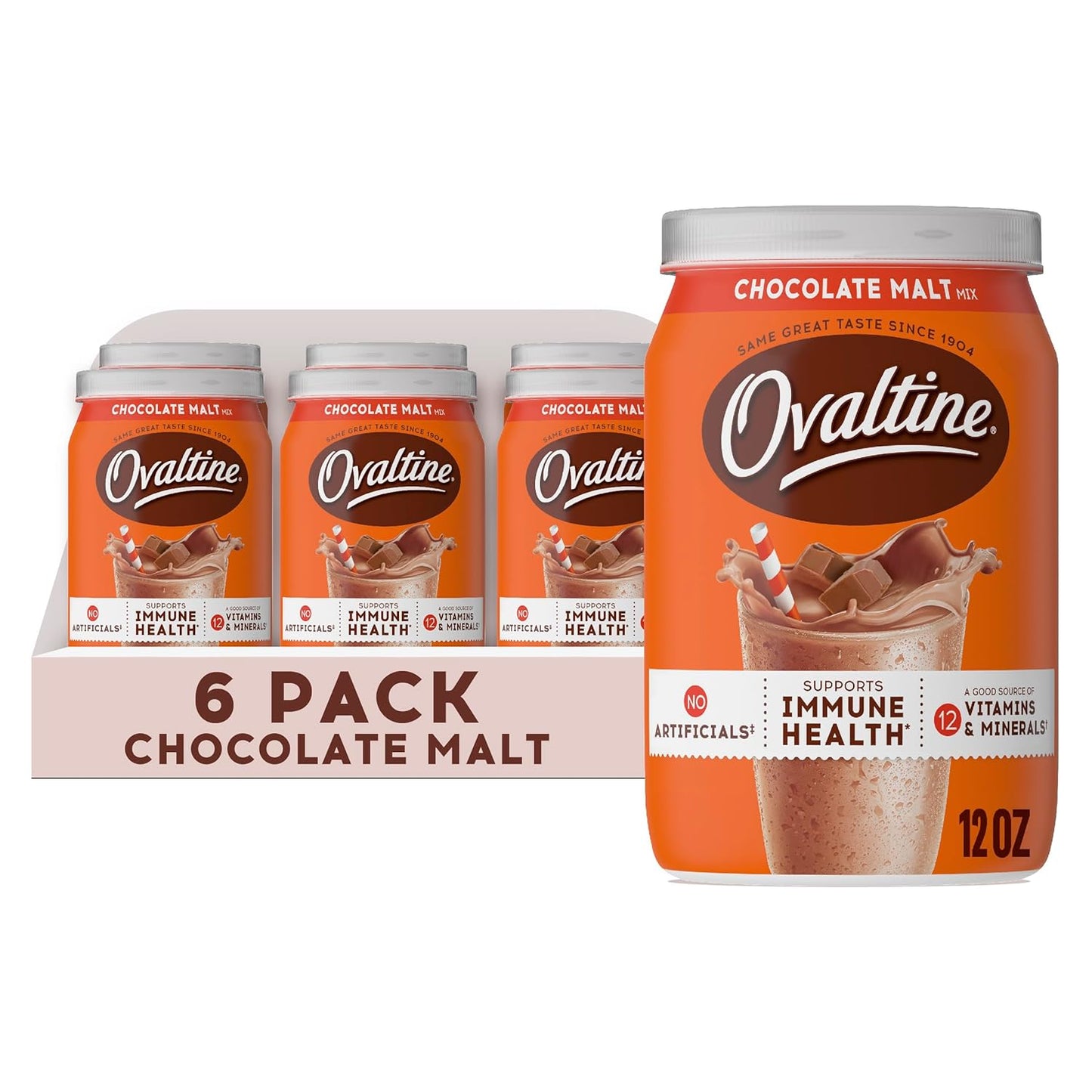 Nestle Ovaltine Rich Chocolate, 12-Ounce Tubs (Pack of 6)