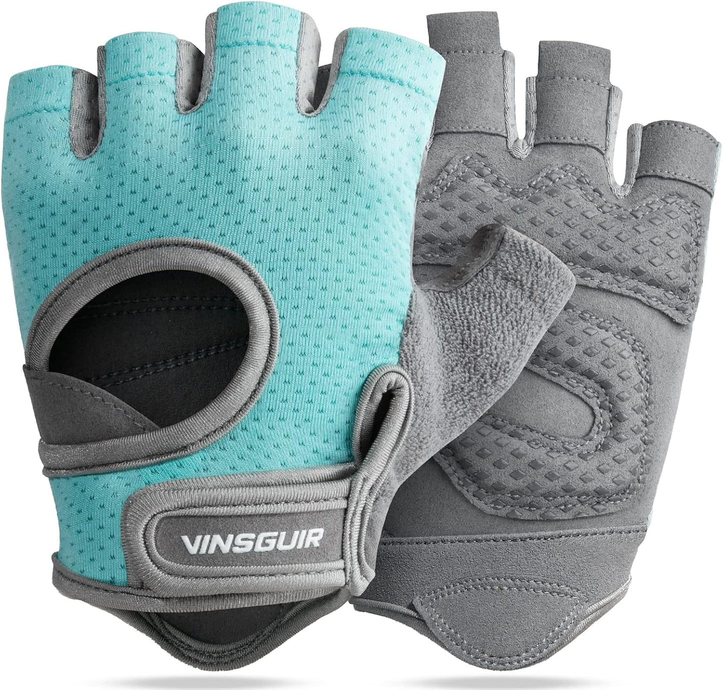 VINSGUIR Workout Gloves for Women & Men, Breathable, Grip Pads