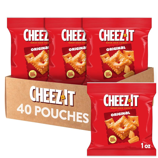 Cheez-It Original Baked Snack Crackers, 40 Packs of Individually Wrapped 1-Ounce Bags