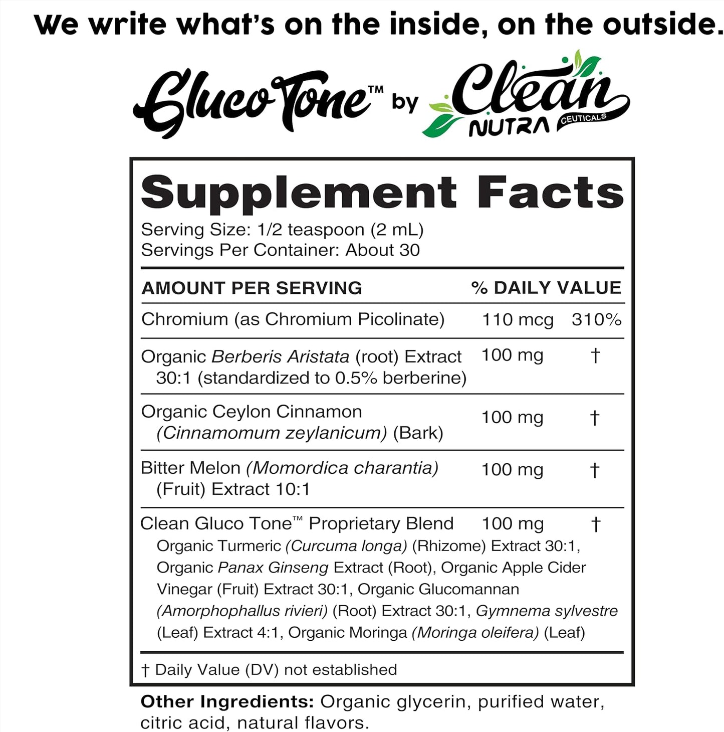 Clean Nutra Berberine with Ceylon Cinnamon Supplement Liquid Drops + Bitter Melon Extract, Glucomannan, Gymnema, Chromium, Turmeric, Organic Panax Ginseng, Moringa