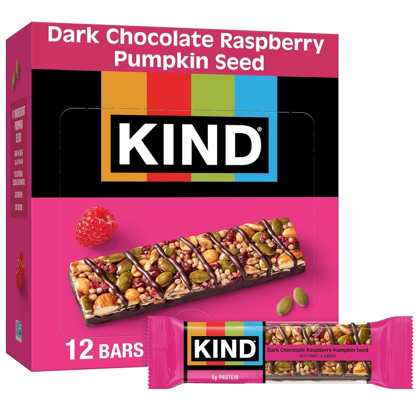 KIND Snacks Bars, Blueberry Vanilla Cashew, Gluten Free, 5g Protein, 12 Count