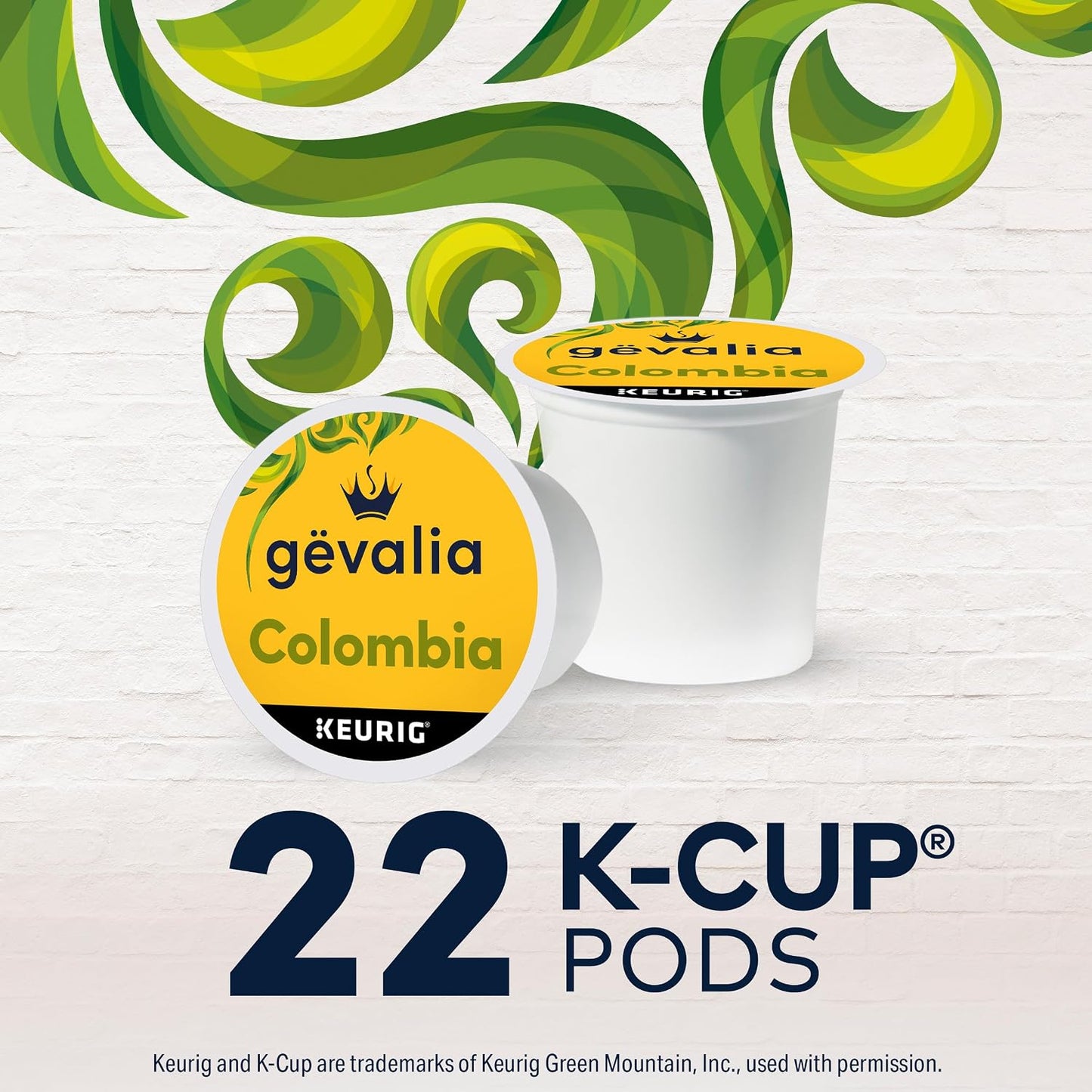 Gevalia Colombia Medium Roast K-Cup Coffee Pods, 22-count box, Keurig compatible