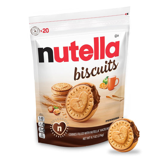Nutella Biscuits Cookies Filled with Hazelnut Spread, 9.7 oz Resealable Pack