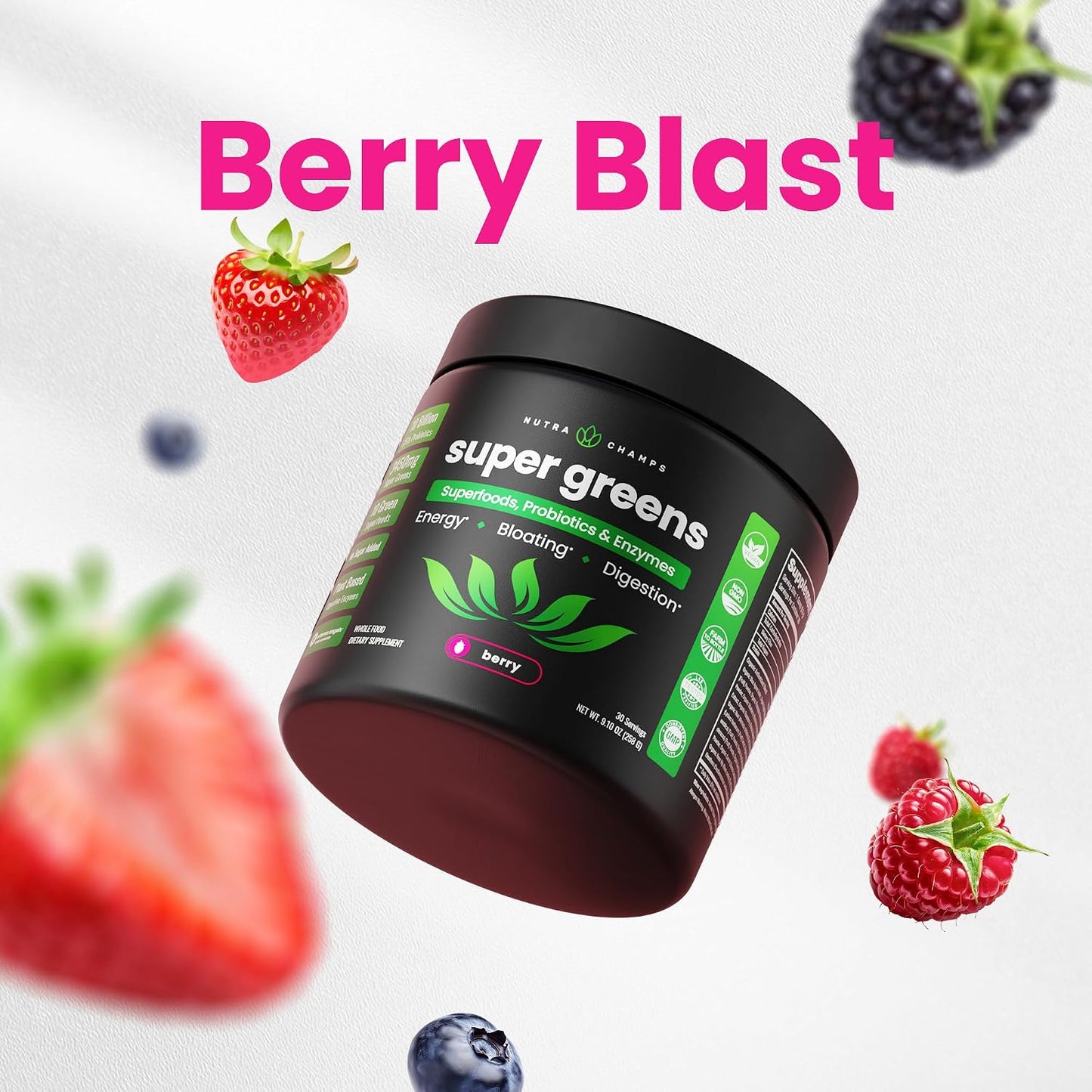 SuperGreens Powder, Organic Superfoods for Energy and Digestion