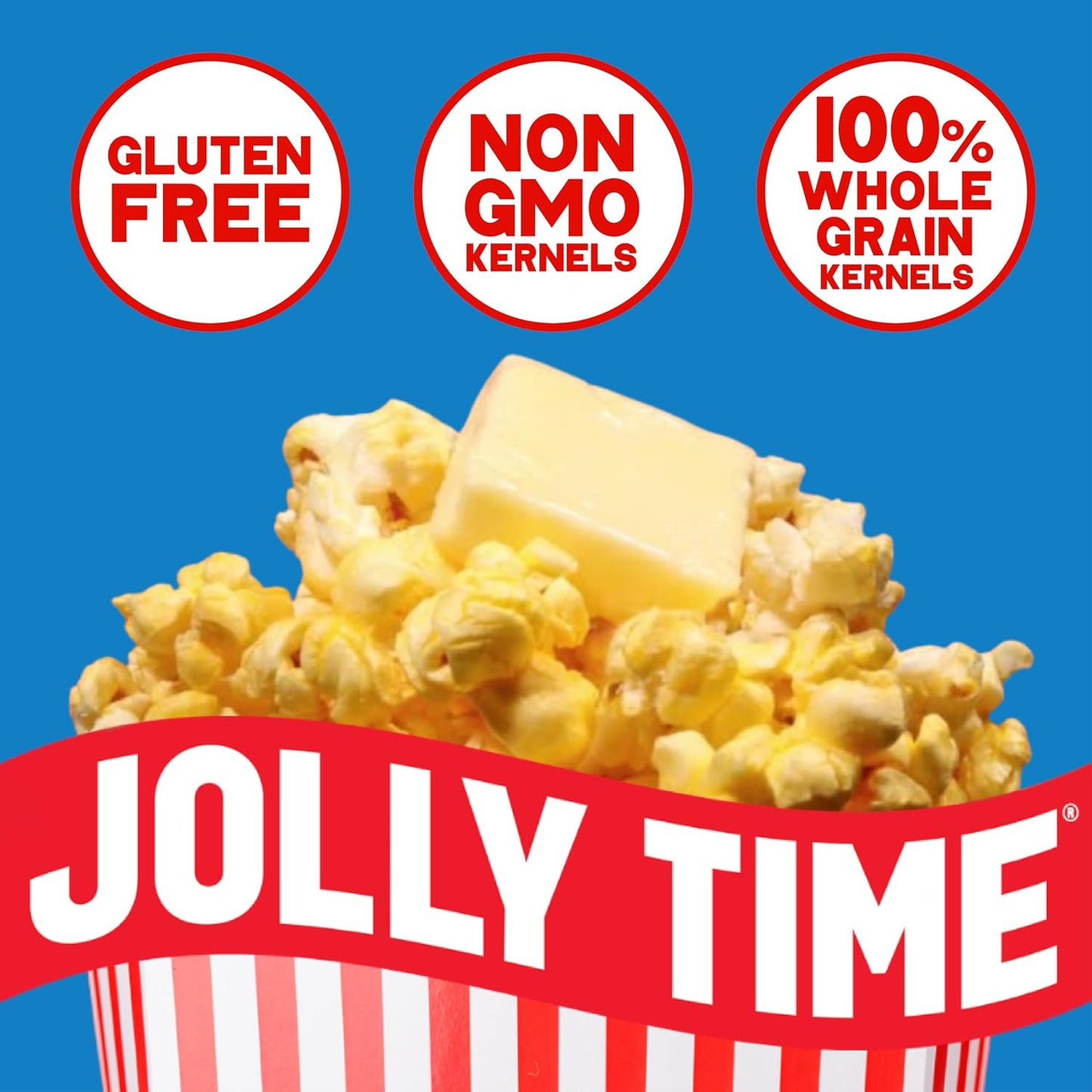 Jolly Time The Big Cheez Cheddar Cheese Microwave Popcorn 3.2oz Sharing Bag 3 Bags Per Carton