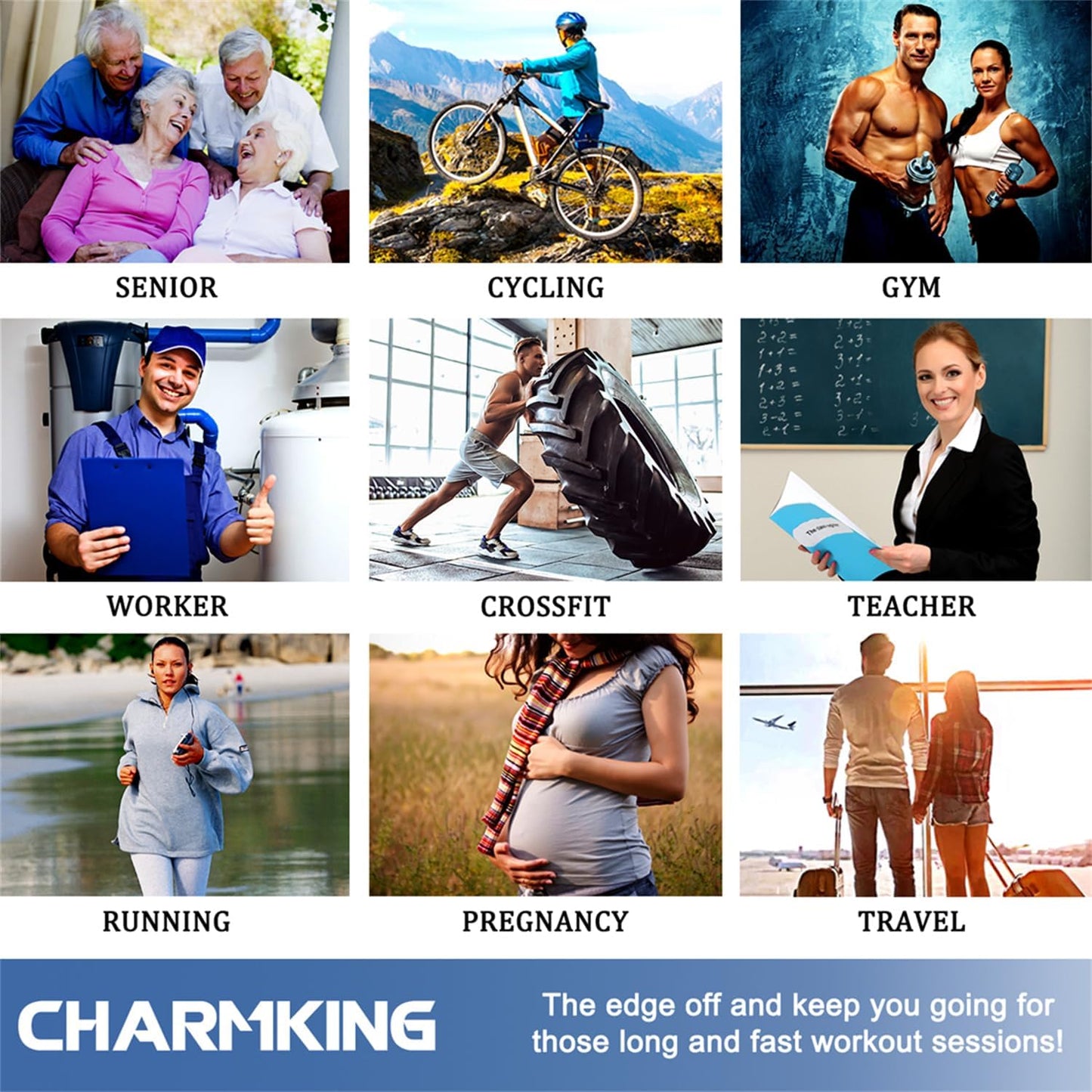 CHARMKING Compression Socks for Women and Men 15-20 mmHg