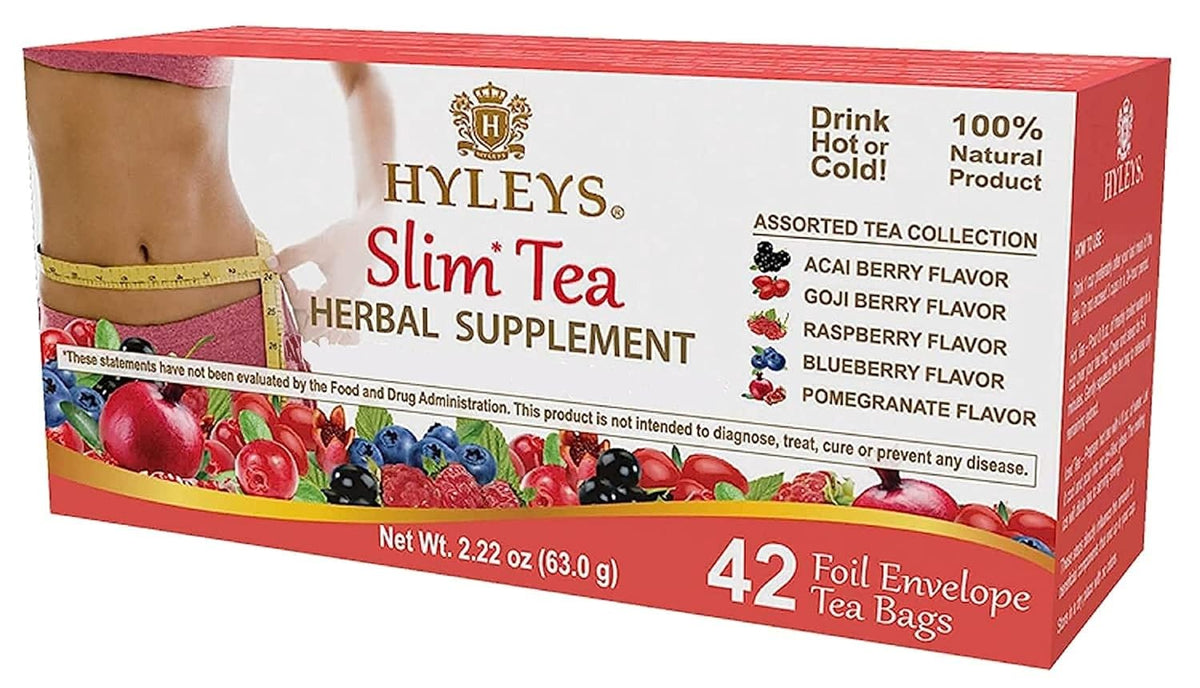 Hyleys Slim Tea 42 Ct Assorted Herbal Supplement Tea Bags