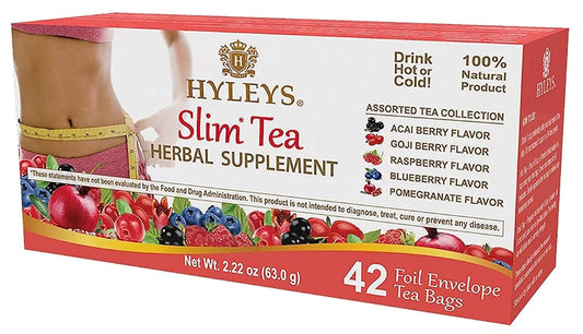 Hyleys Slim Tea 42 Ct Assorted Herbal Supplement Tea Bags