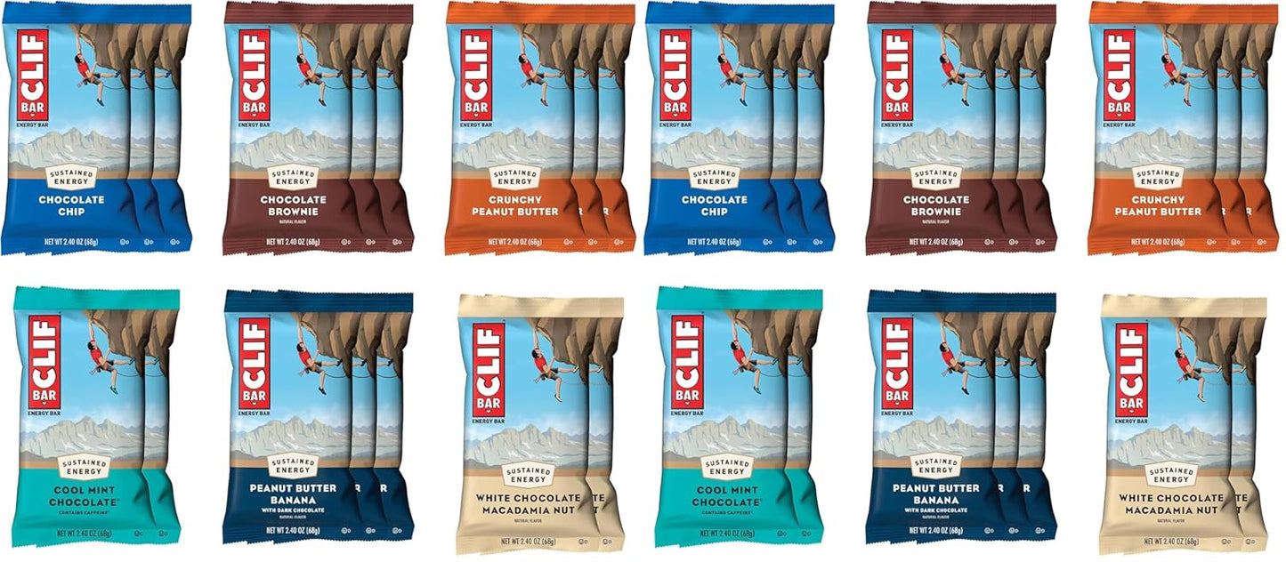 CLIF BAR Variety Pack Energy Bars 16 Pack Non-GMO Organic Oats