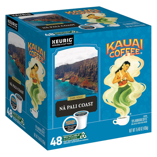 Kauai Coffee K-Cup Pods for Keurig Brewers, Dark Roast, 48 Single Serve Pods