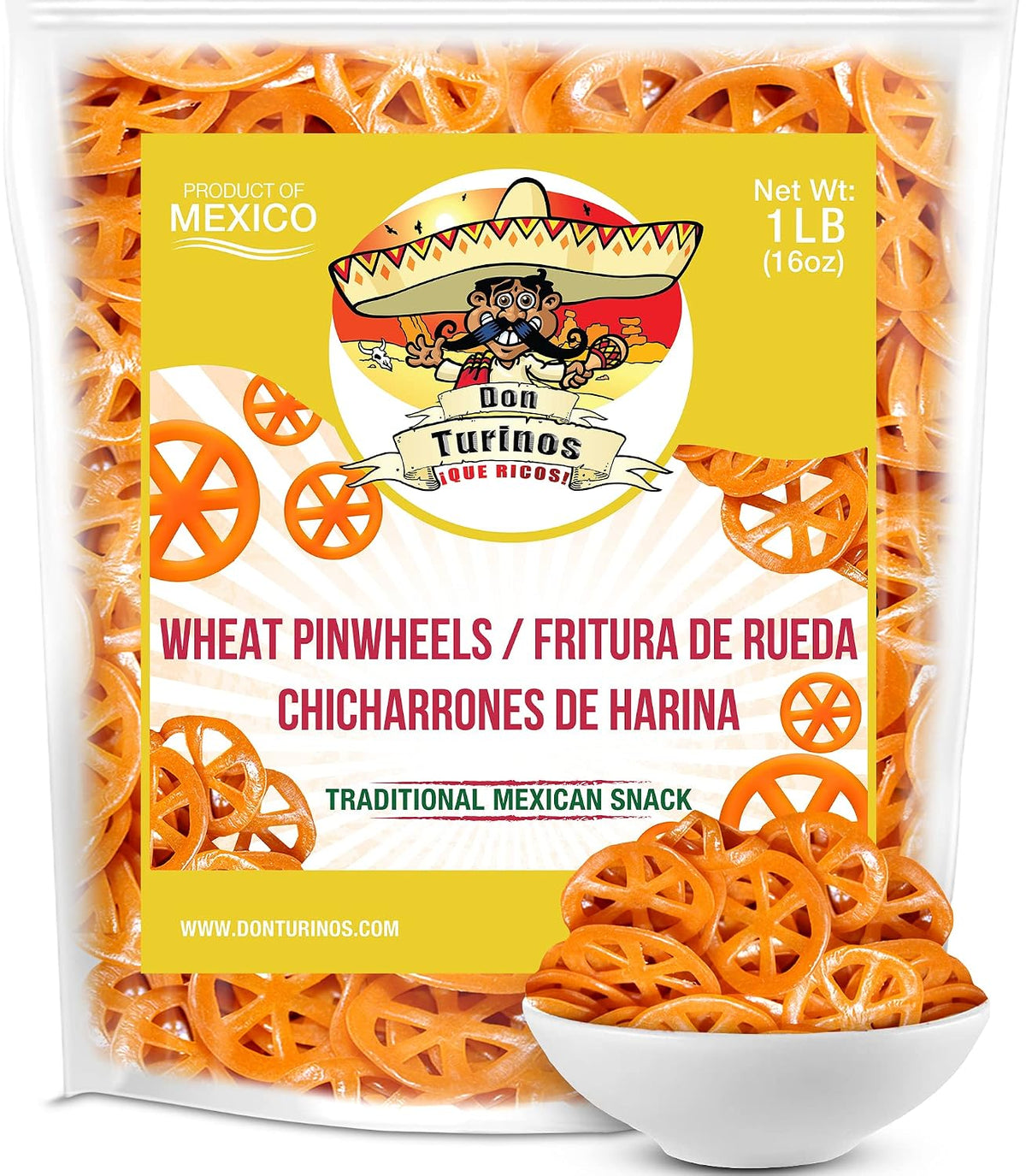 Mexican Wheat Wheel Pasta Snacks by Turinos 1LB