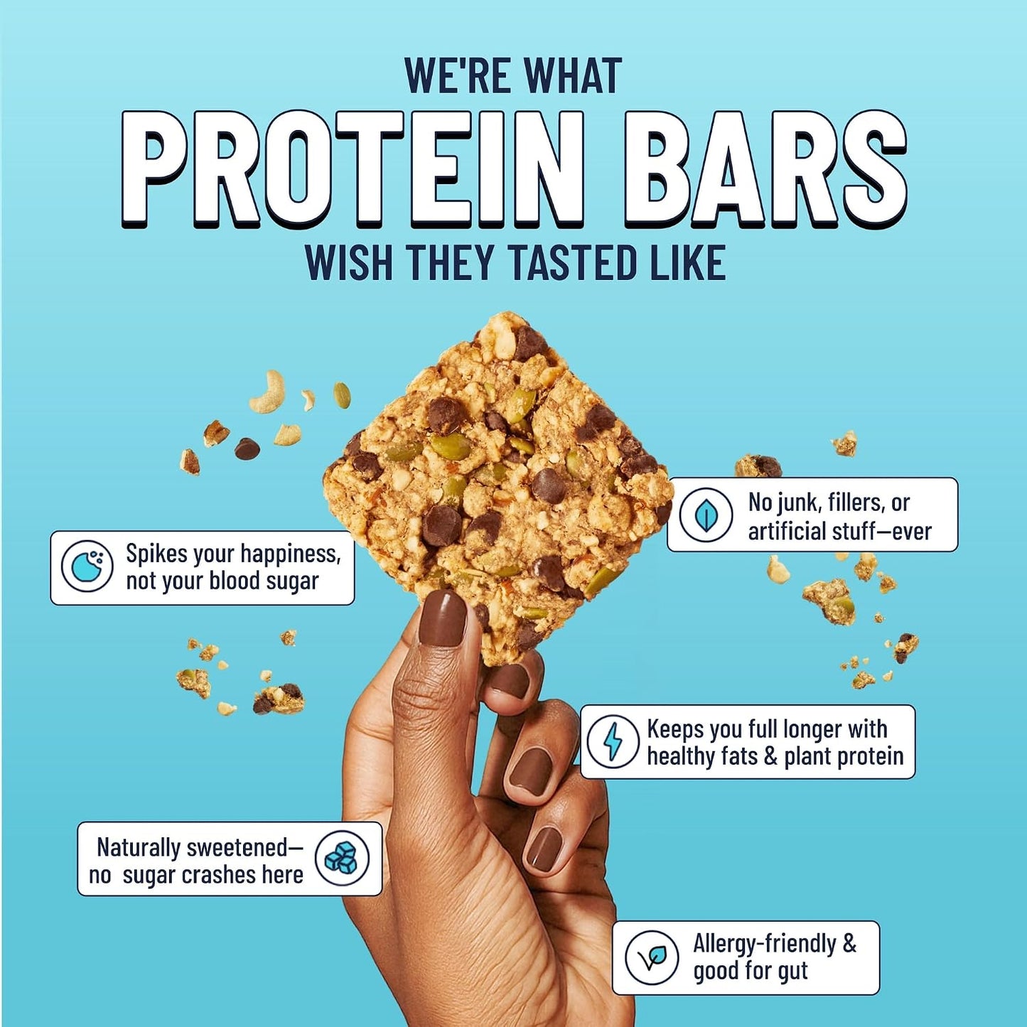 Soft Chewy Nut Bars Made with Organic Maple Syrup - 6 Count