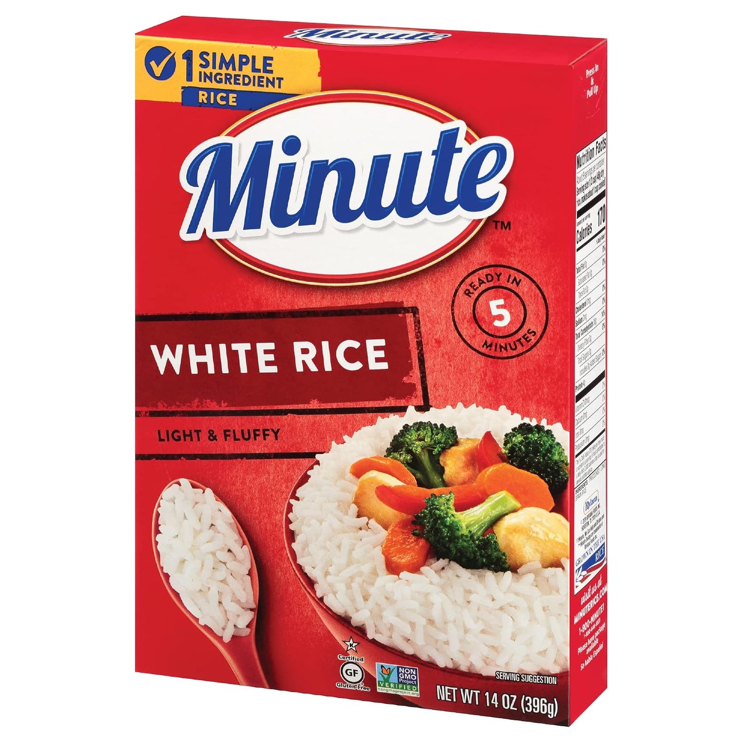 Minute Instant White Rice, 72-Ounce Box, Light and Fluffy, Gluten-Free, Non-GMO, Quick Dinner Meals