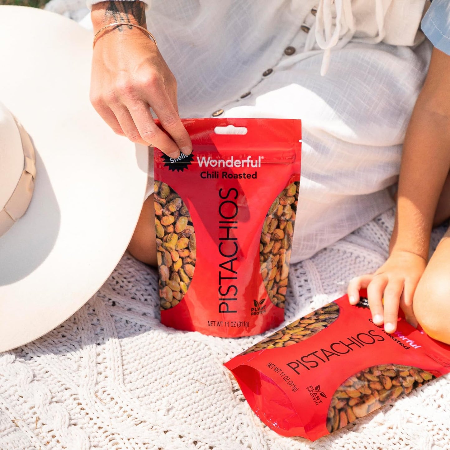 Wonderful Chili Roasted Pistachios, 11 Ounce Resealable Bag, Protein Snacks, Gluten Free, College Snacks