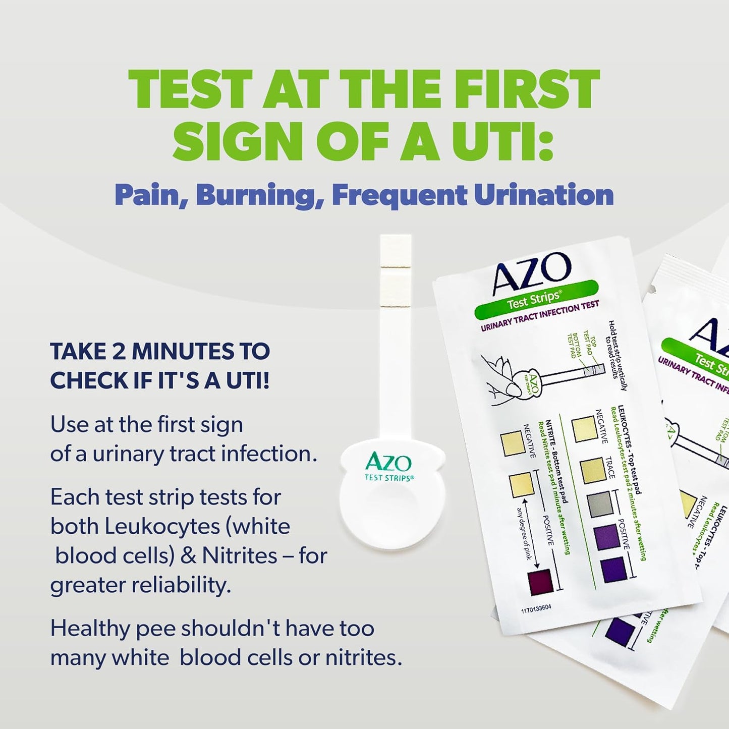AZO Urinary Tract Infection Test Strips, 3 Count, Clinically Tested, Accurate Results