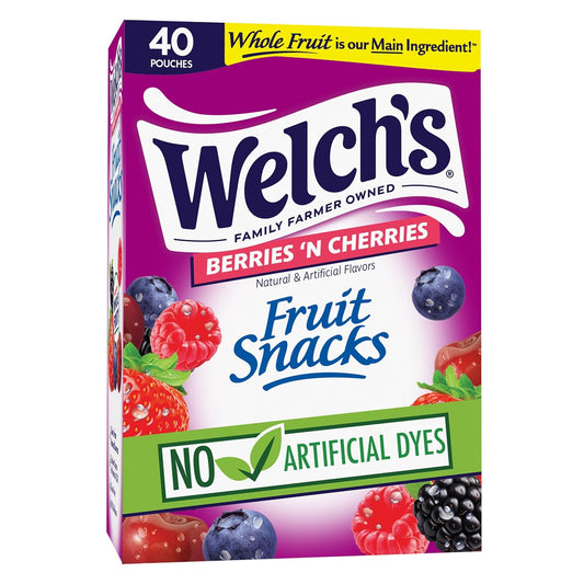 Welch's Fruit Snacks Berries 'N Cherries Snack Box Gluten Free 40 Count