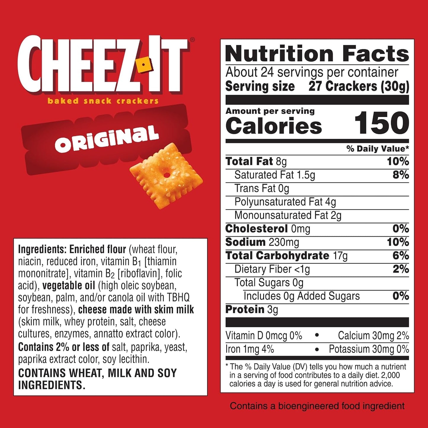 Cheez-It Original Baked Snack Crackers, 25oz Box, Party Size