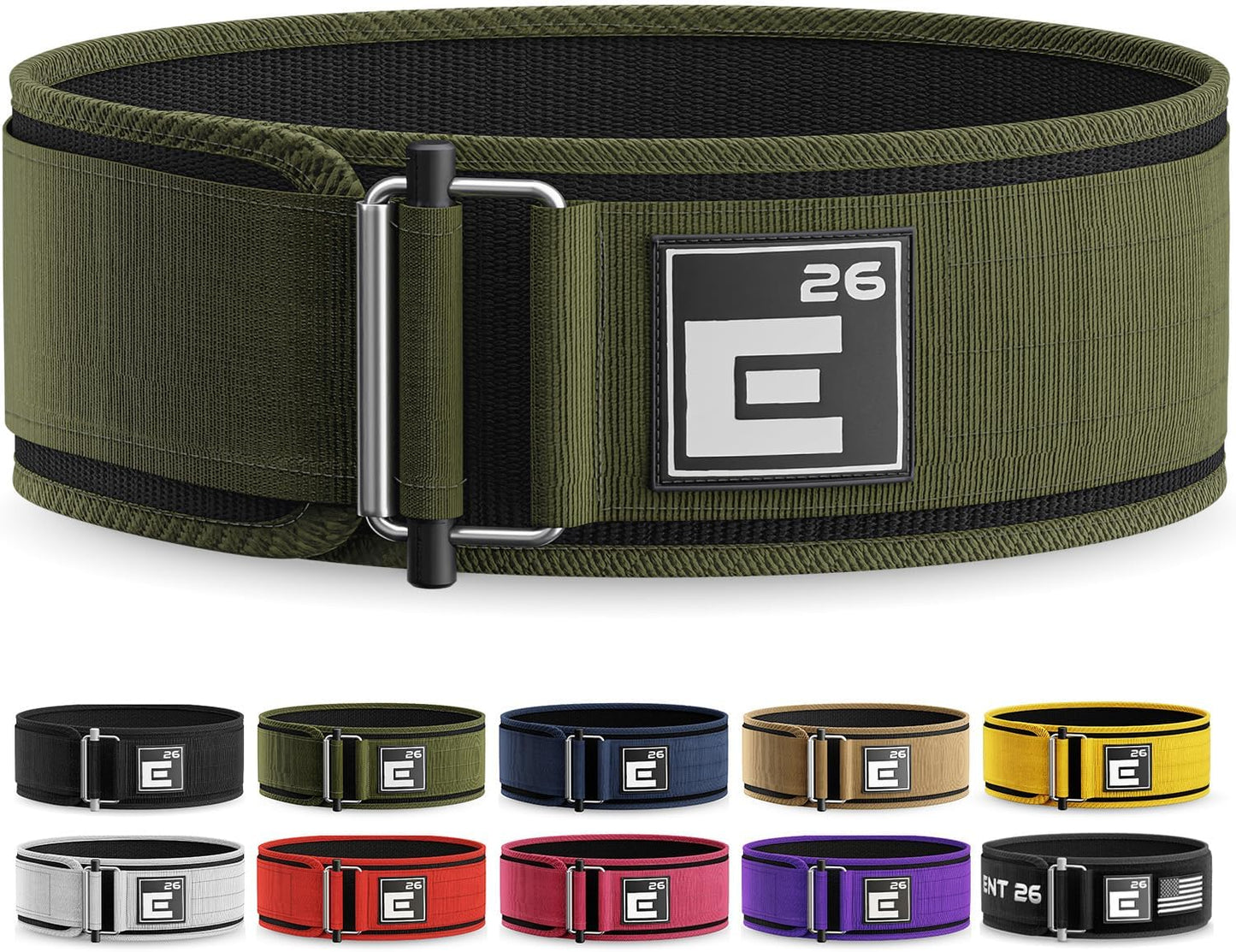 Element 26 Self-Locking Weight Lifting Belt - Premium Weightlifting Support for Functional Fitness