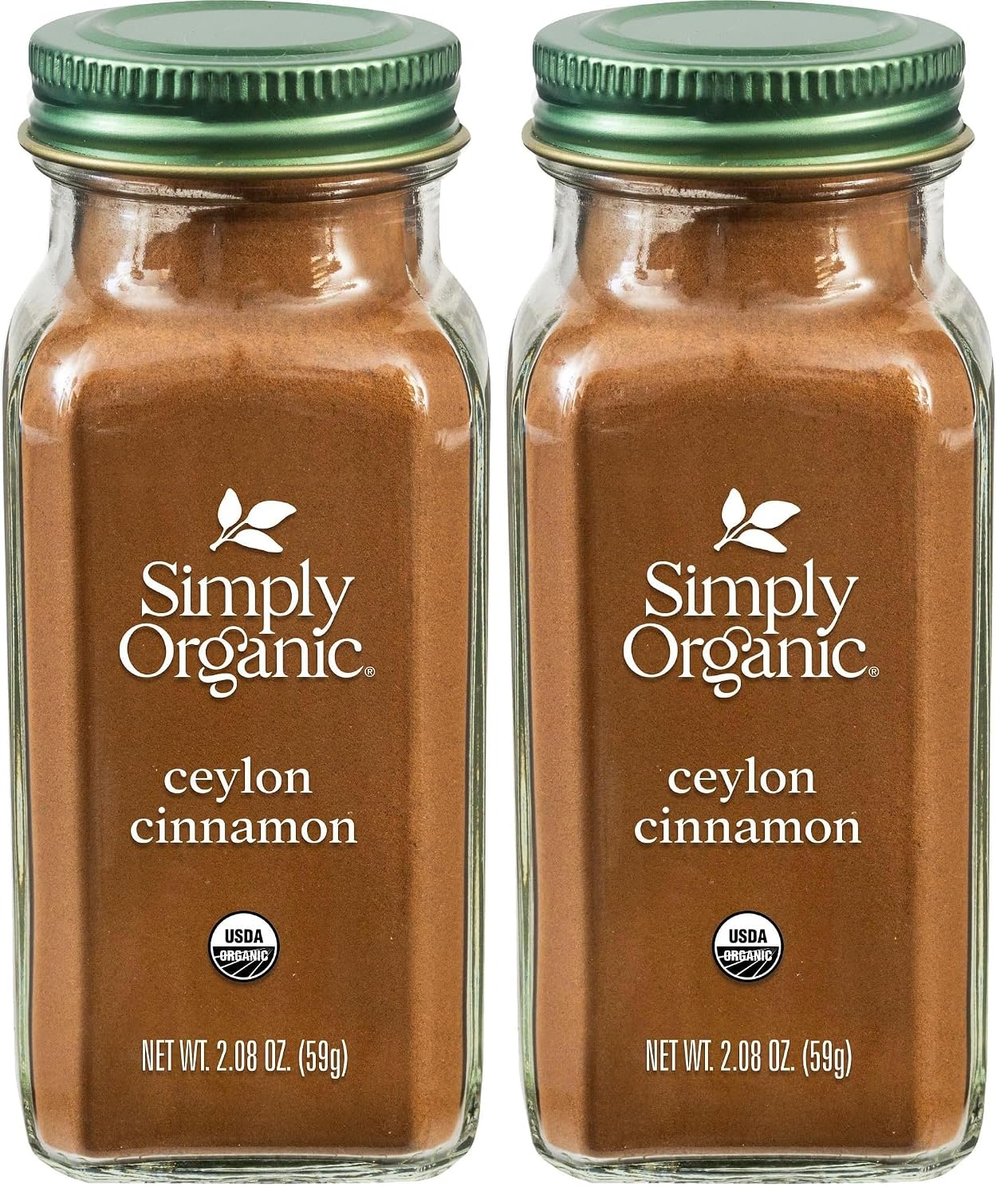 Simply Organic Non-GMO Organic Ceylon Ground Cinnamon, 2.08 Ounce, Mild and Aromatic Flavor