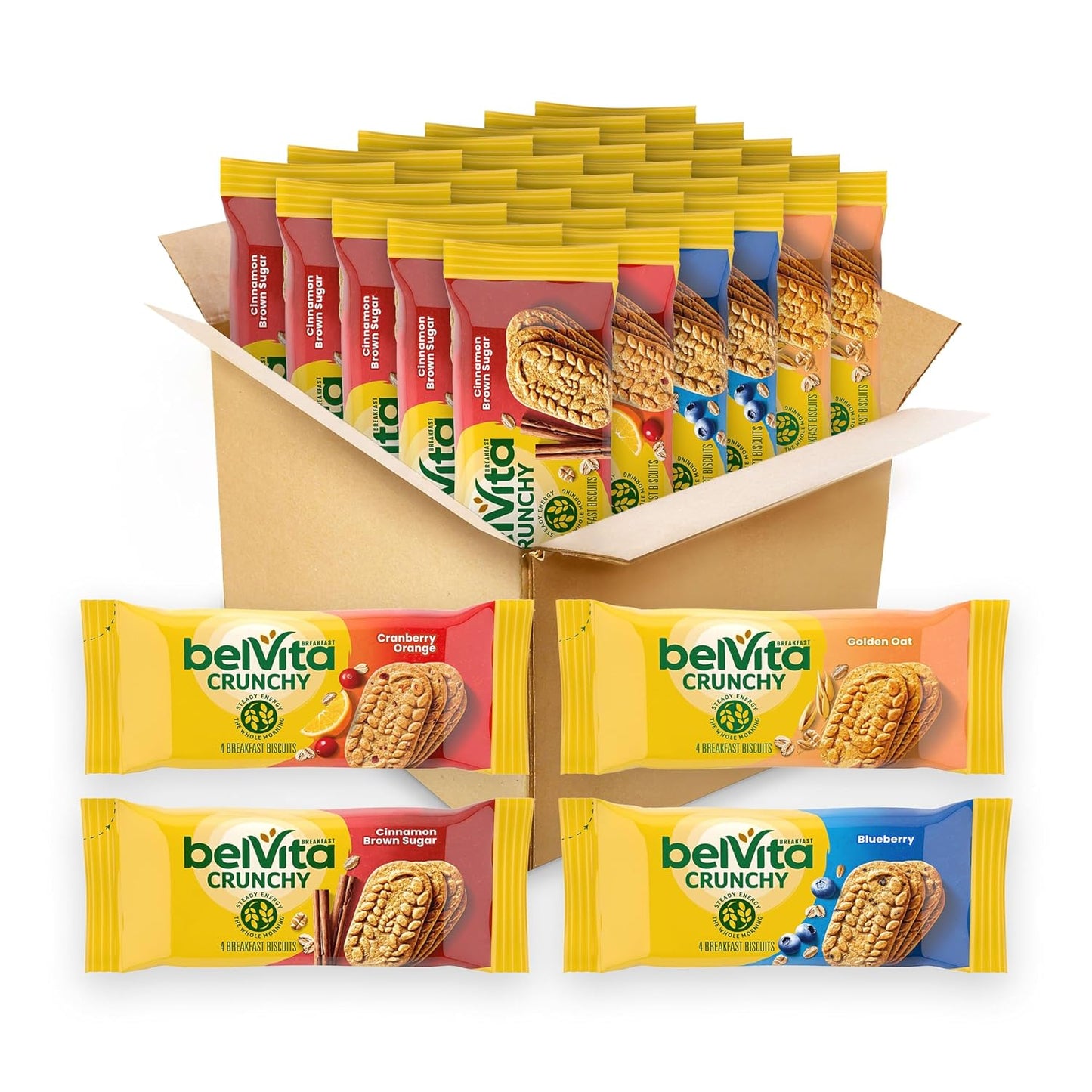 belVita Breakfast Biscuits Variety Pack, 4 Flavors, 30 Total Packs, 6 Boxes