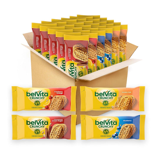 belVita Breakfast Biscuits Variety Pack, 4 Flavors, 30 Total Packs, 6 Boxes