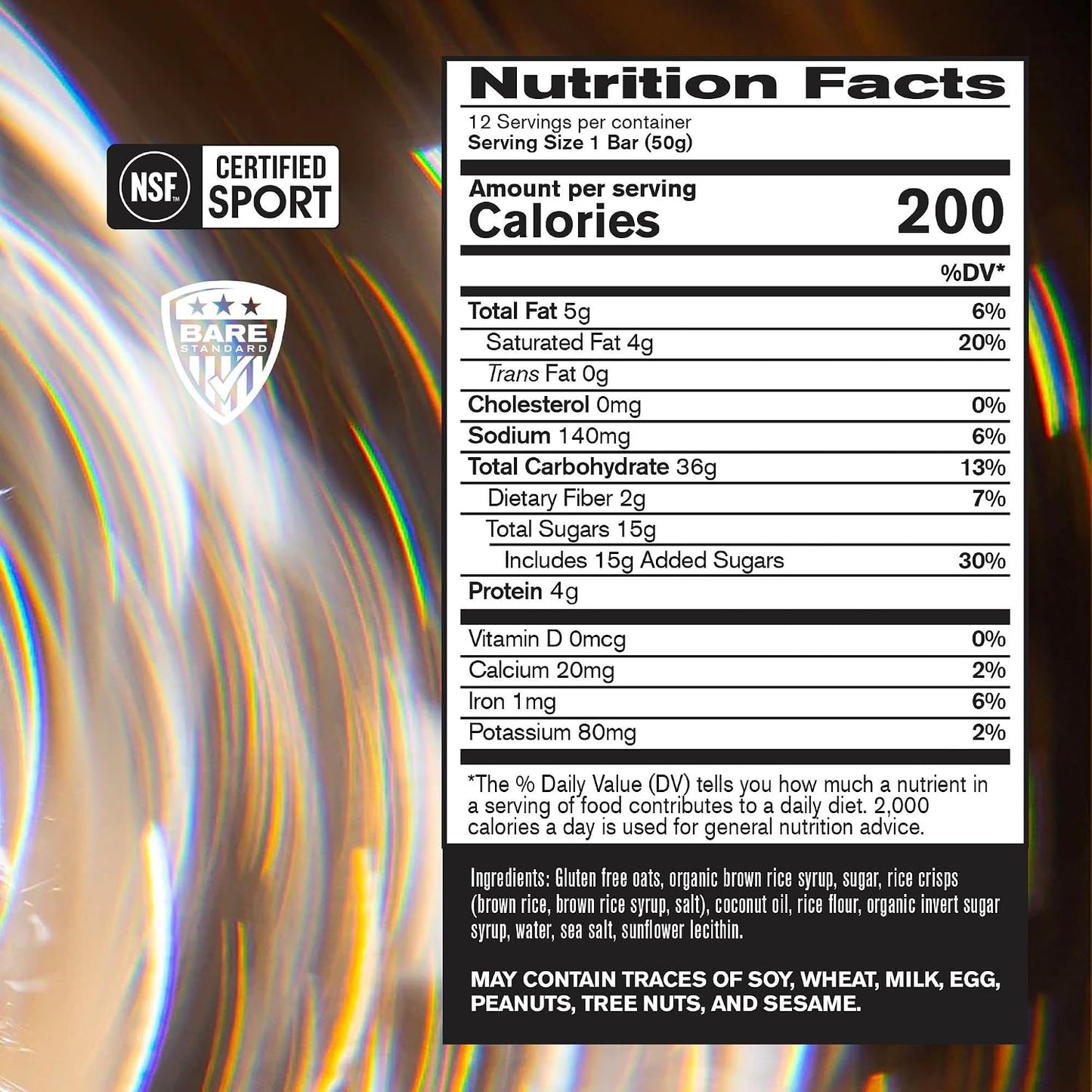 BARE PERFORMANCE NUTRITION Go Bar, Oat Based Endurance Training Snack