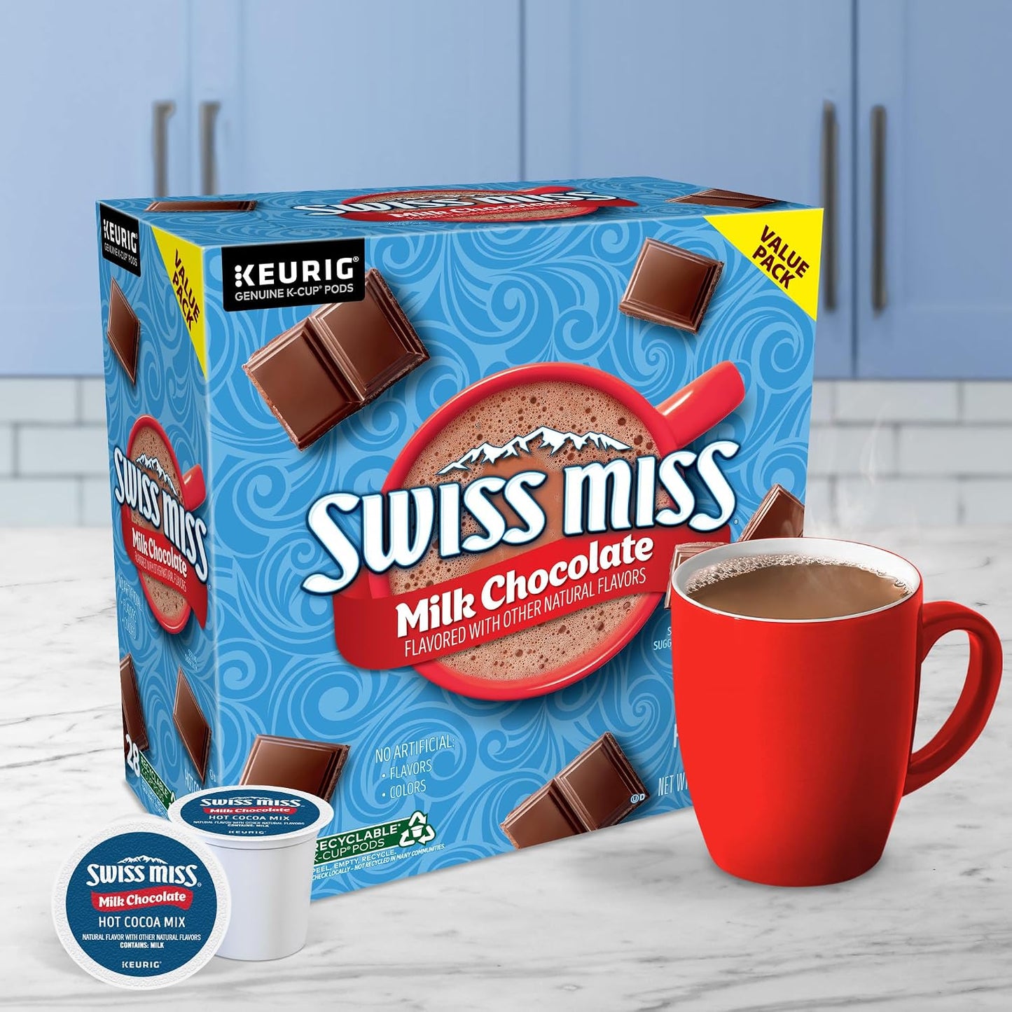 Swiss Miss Milk Chocolate Hot Cocoa Keurig Single-Serve K Cup Pods, 28 Count