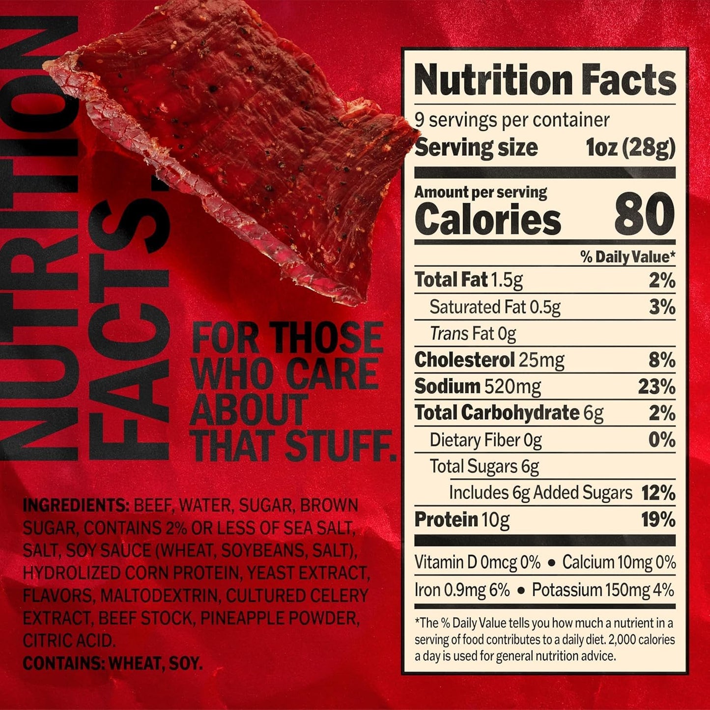 Jack Link's Original Beef Jerky Multipack, 2 Large 9 oz Bags, 10g Protein per Serving, Made with 100% Real Beef