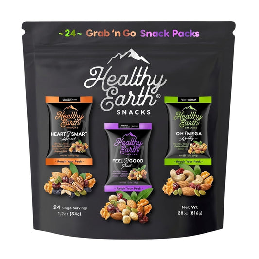 Earth Snacks Variety Pack, 24 Count, Mixed Nuts and Dried Fruits, Gluten-Free