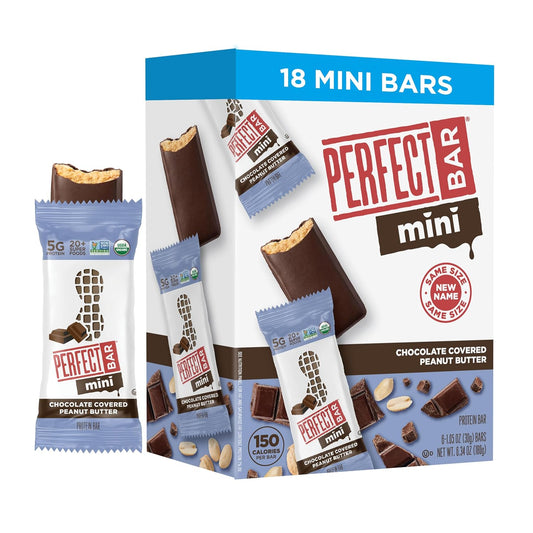 Organic Mini Chocolate Covered Peanut Butter Protein Bars, 18 Count, 1.05 Ounce Each