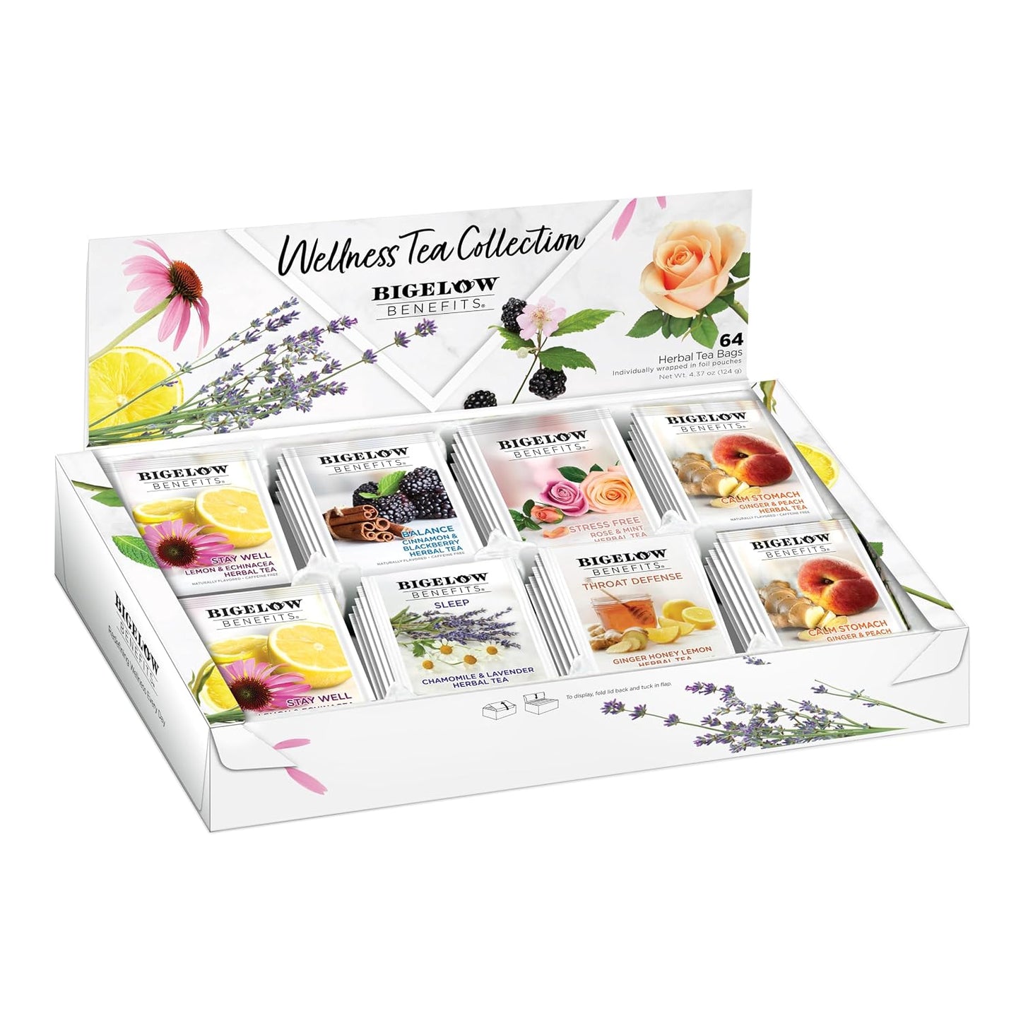 Bigelow Ginger Peach Herbal Tea, 108 Tea Bags, 6 Pack, Individually Wrapped