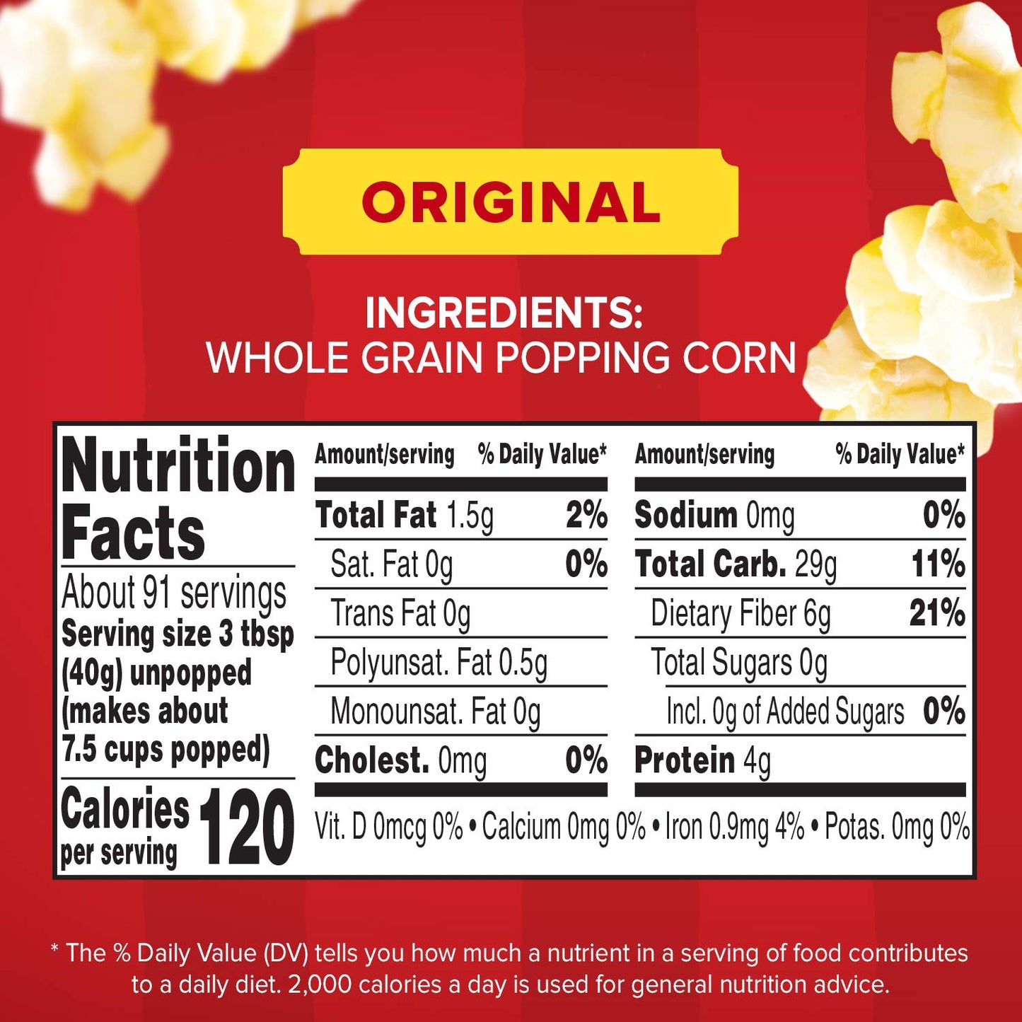 Orville Redenbacher's Original Yellow Popcorn Kernels, 8 lb, Gluten Free, Non-GMO