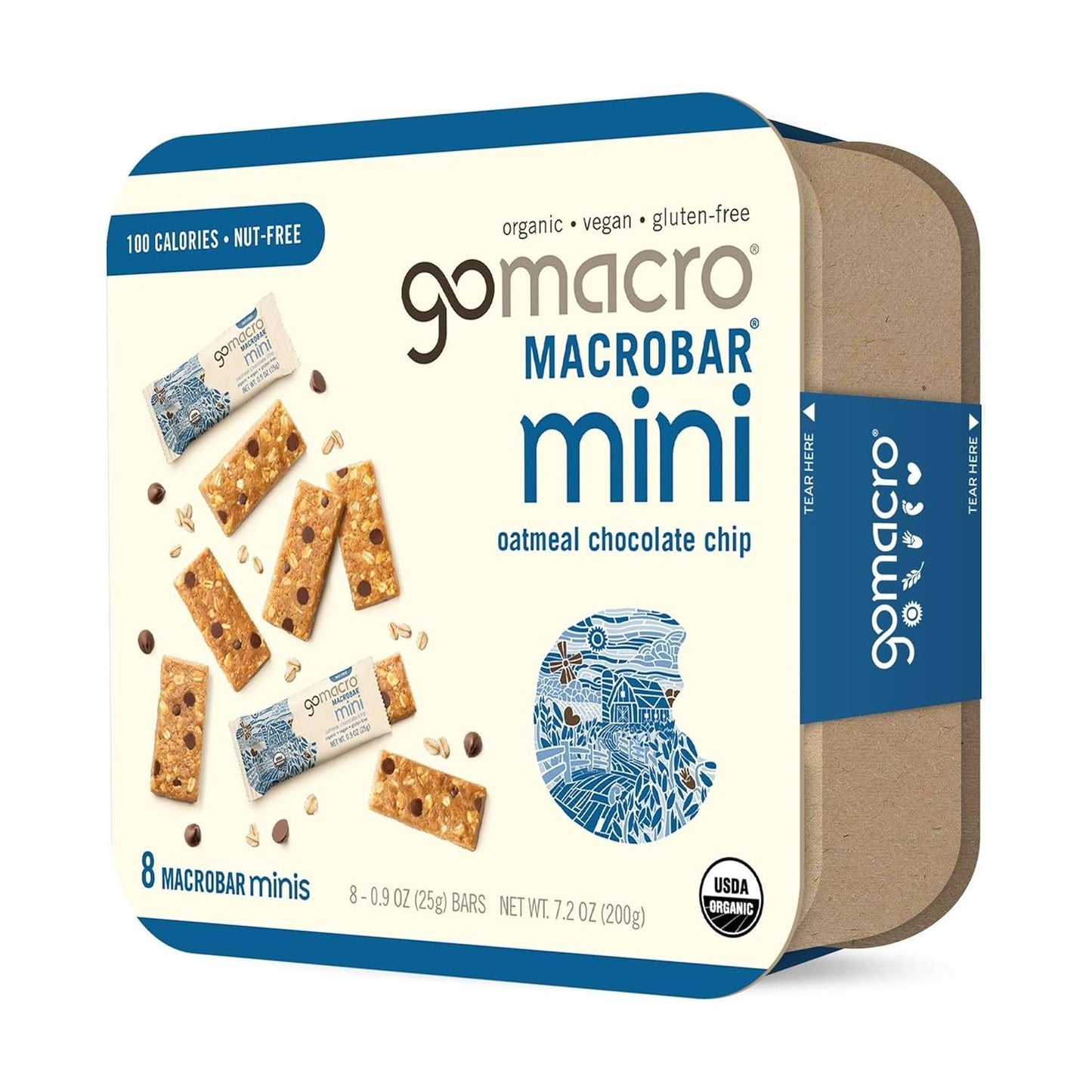 GOMACRO Organic Oatmeal Choc Chip Macrobar Minis 8 Count
