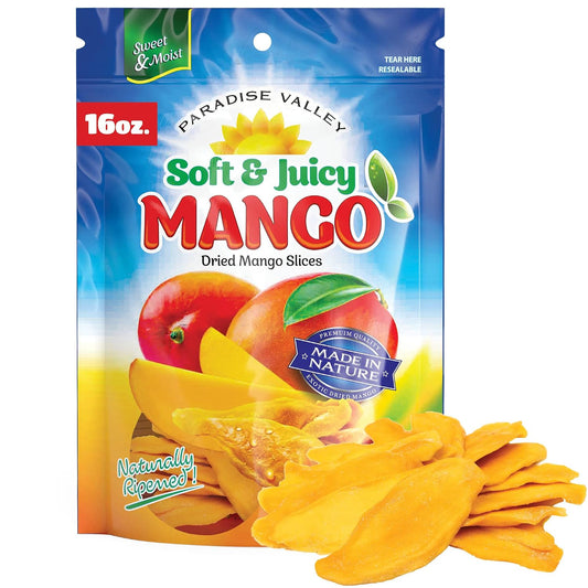 Dried Mango Slices - Soft & Juicy Low Sugar Added Dried Mango
