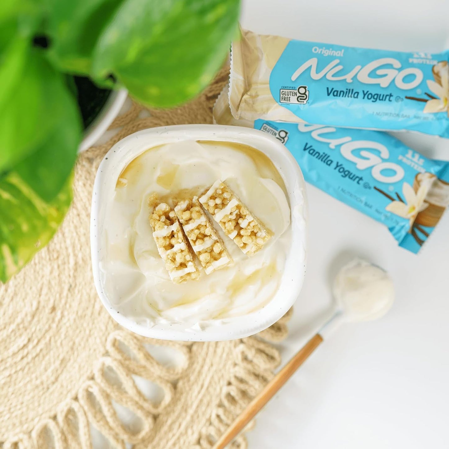 NuGo Vanilla Yogurt Protein Bar, 11g Protein, Gluten Free, 15 Count
