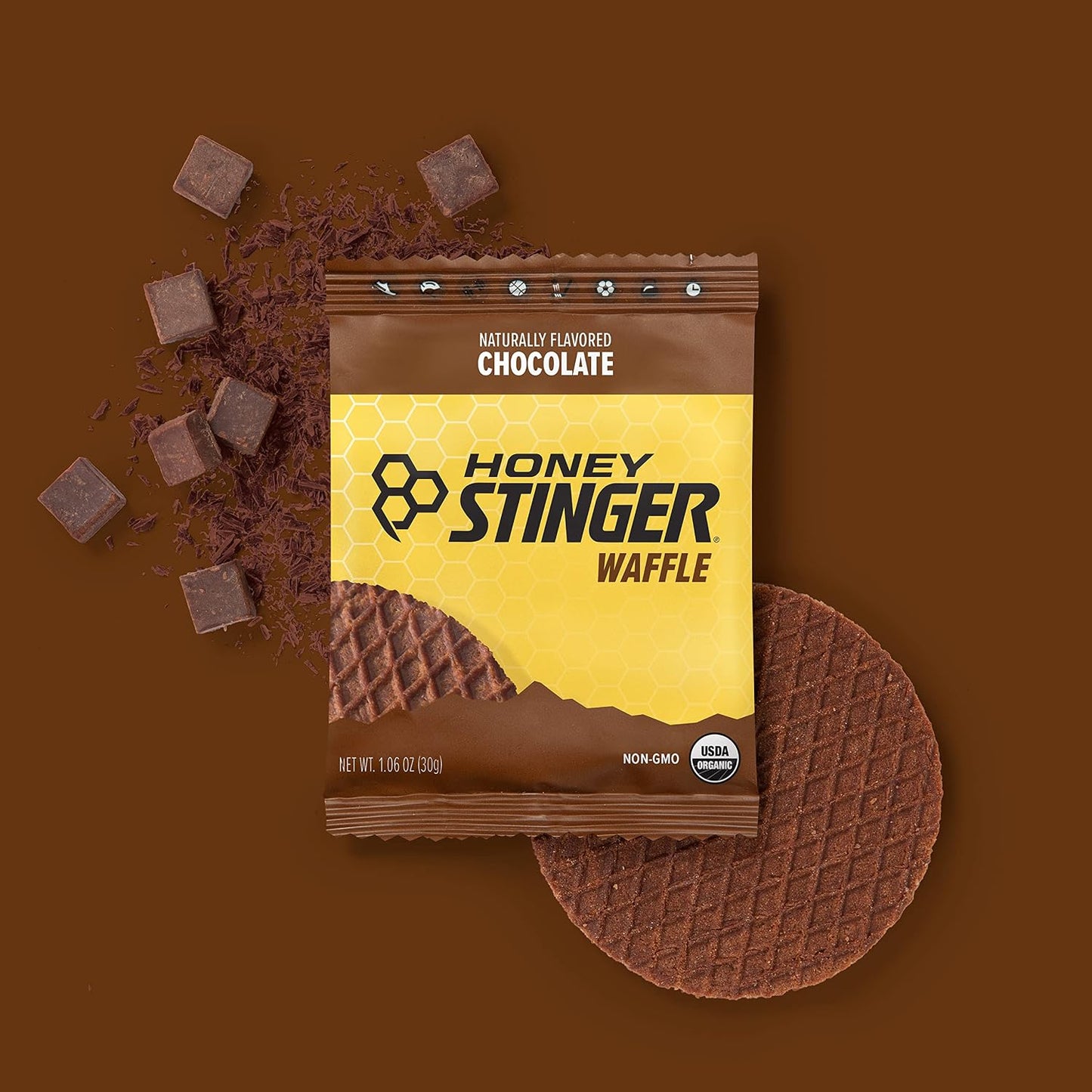 Honey Stinger Organic Chocolate Waffle, Energy Stroopwafel for Exercise, Endurance and Performance, Sports Nutrition for Home & Gym, Pre and Post Workout, 16.96 Ounces (Pack of 16)