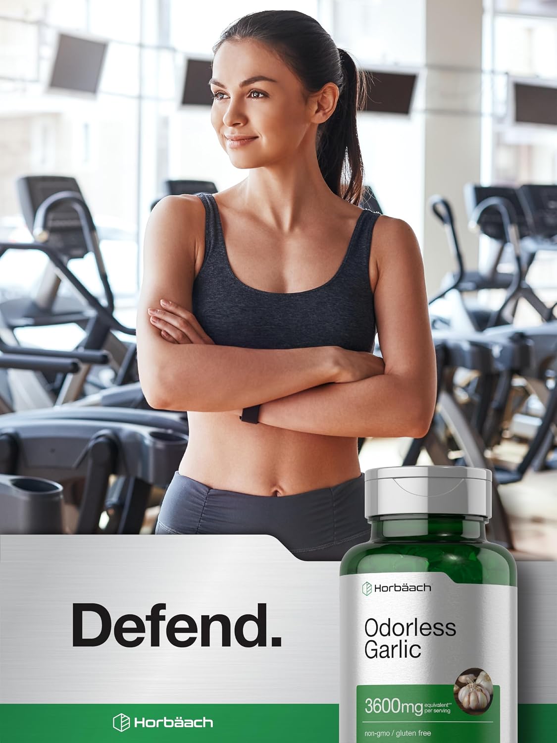 Horbäach Odorless Garlic Softgel Supplement | 200 Pills | Ultra Potent Concentrated Herbal Extract | Non-GMO & Gluten Free