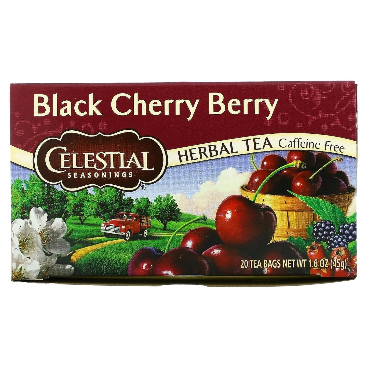 Celestial Seasonings Black Cherry Berry Tea Bags, 20 Count, Pack of 2