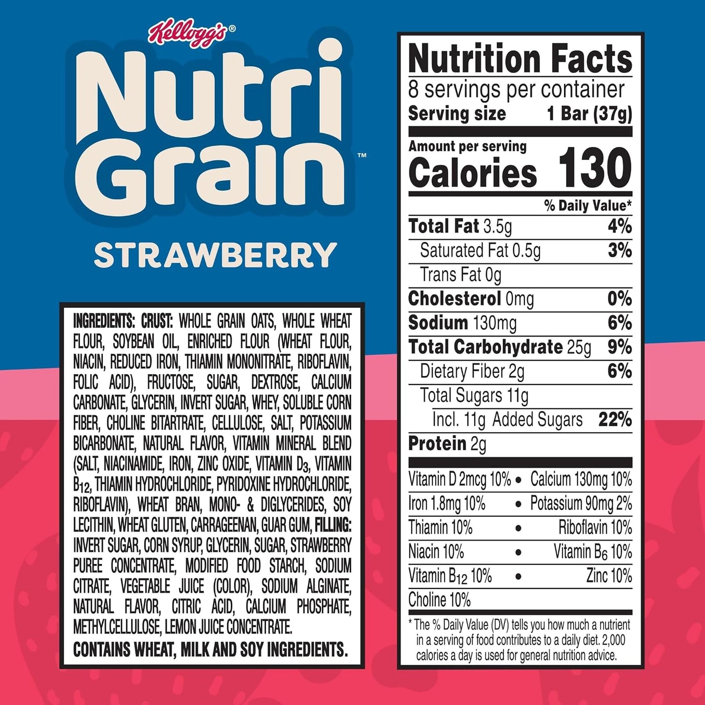 Nutri-Grain Soft Baked Breakfast Bars, 48 Count, 6 Boxes, Strawberry Flavor