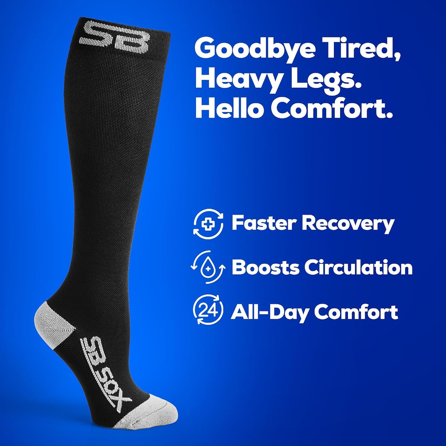 SB SOX Compression Socks for Men & Women 20-30mmHg