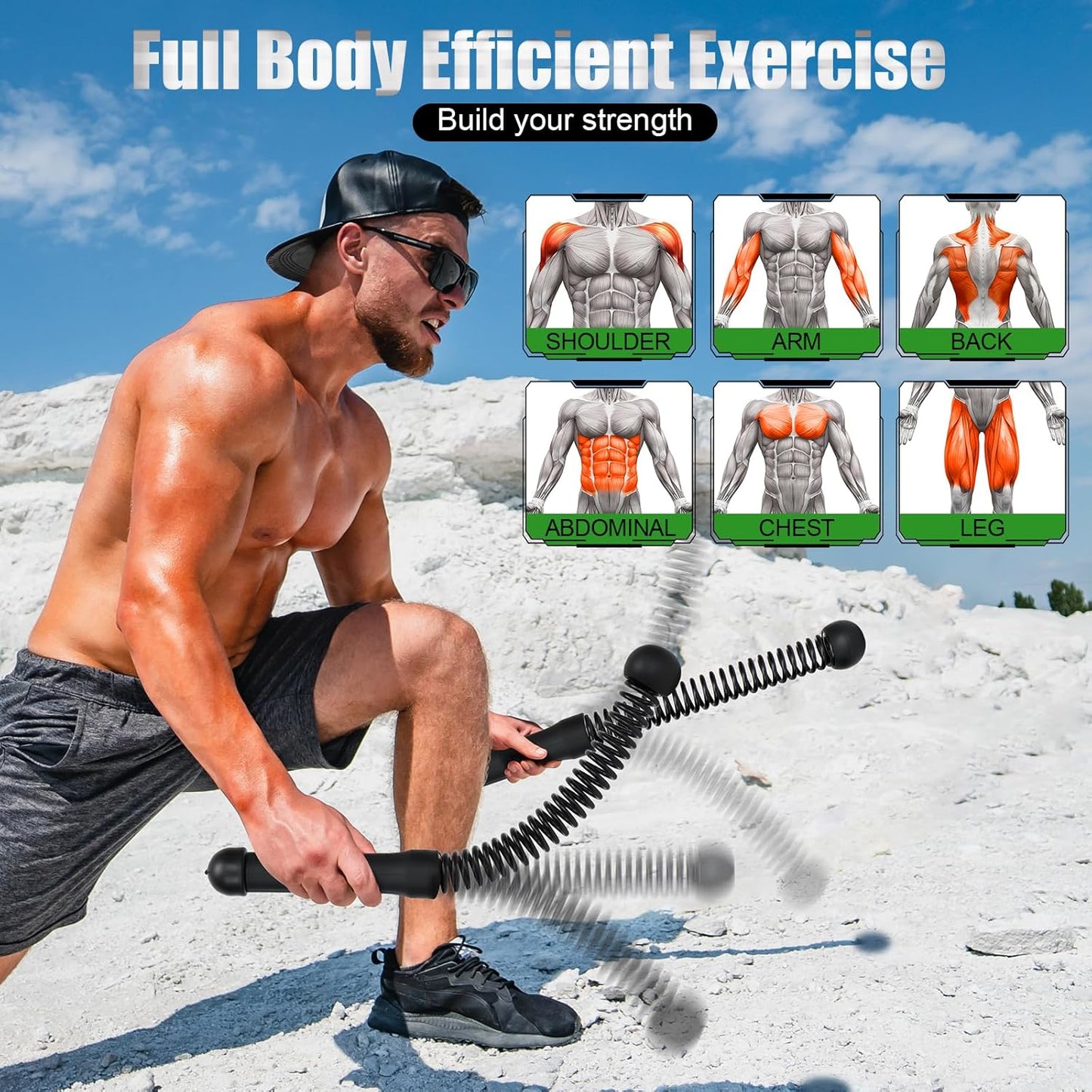 Upgrade Cordless Battle Ropes for Home Gym, HIIT, Strength Training