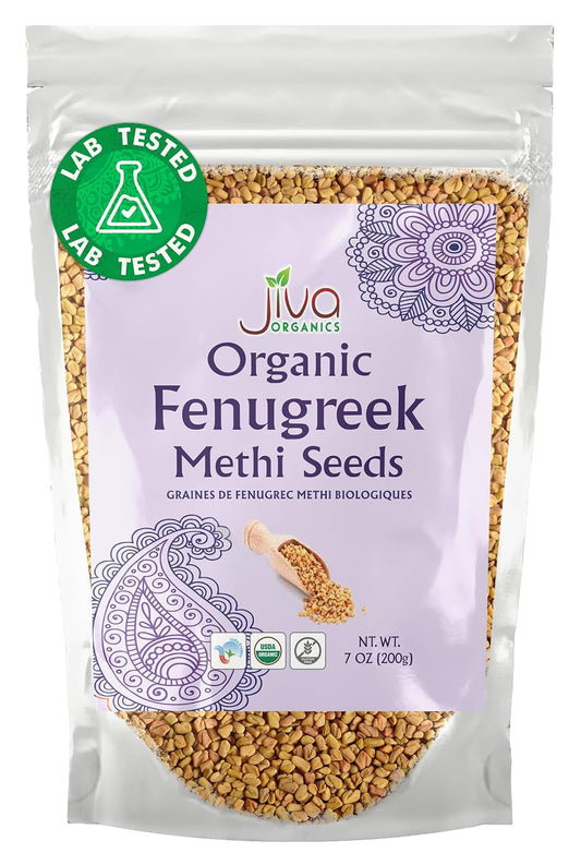 Jiva Organic Fenugreek Seeds 7 Ounce - Non-GMO, Gluten Free, All Natural Fenugreek Spice - USDA Certified, Product of India