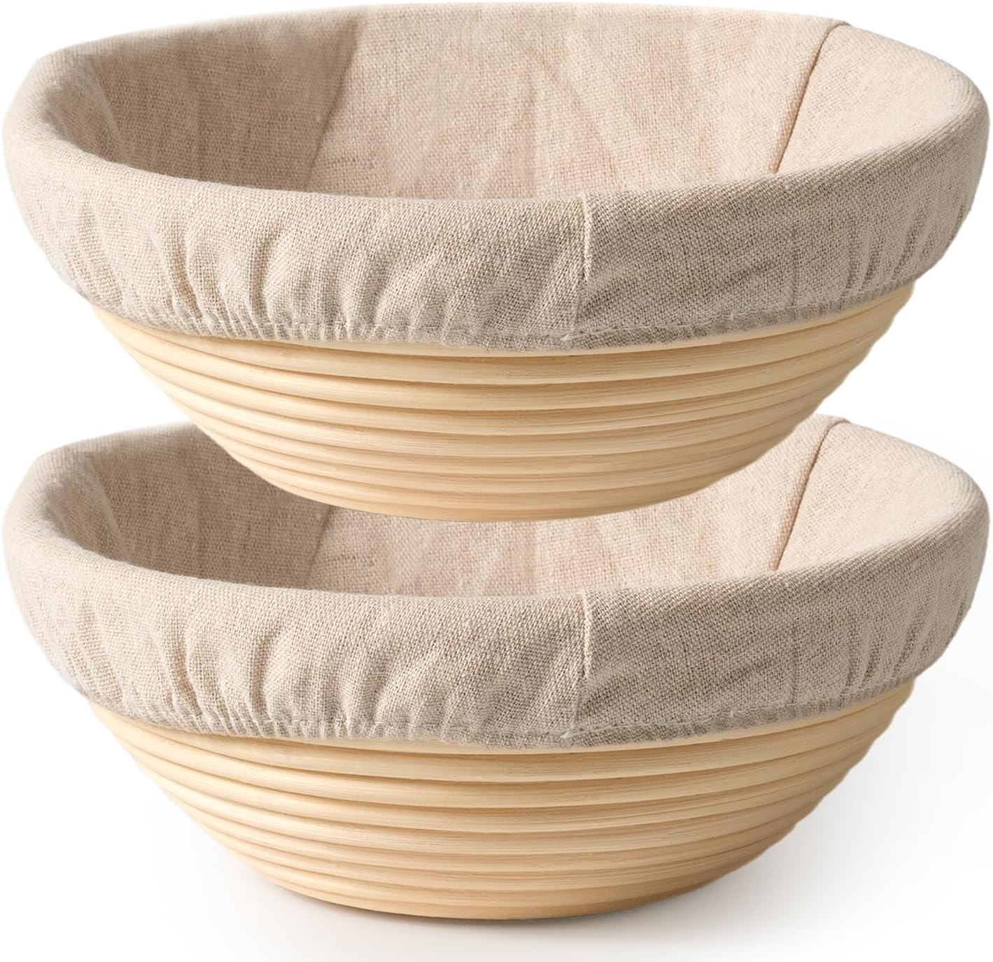 BAVIFY Sourdough Starter Kit, Banneton Bread Proofing Baskets Set | Complete Sourdough Bread Baking Supplies, Beginner Friendly Bread Making Kit, 9 in Round and 10 in Oval Rattan Banneton