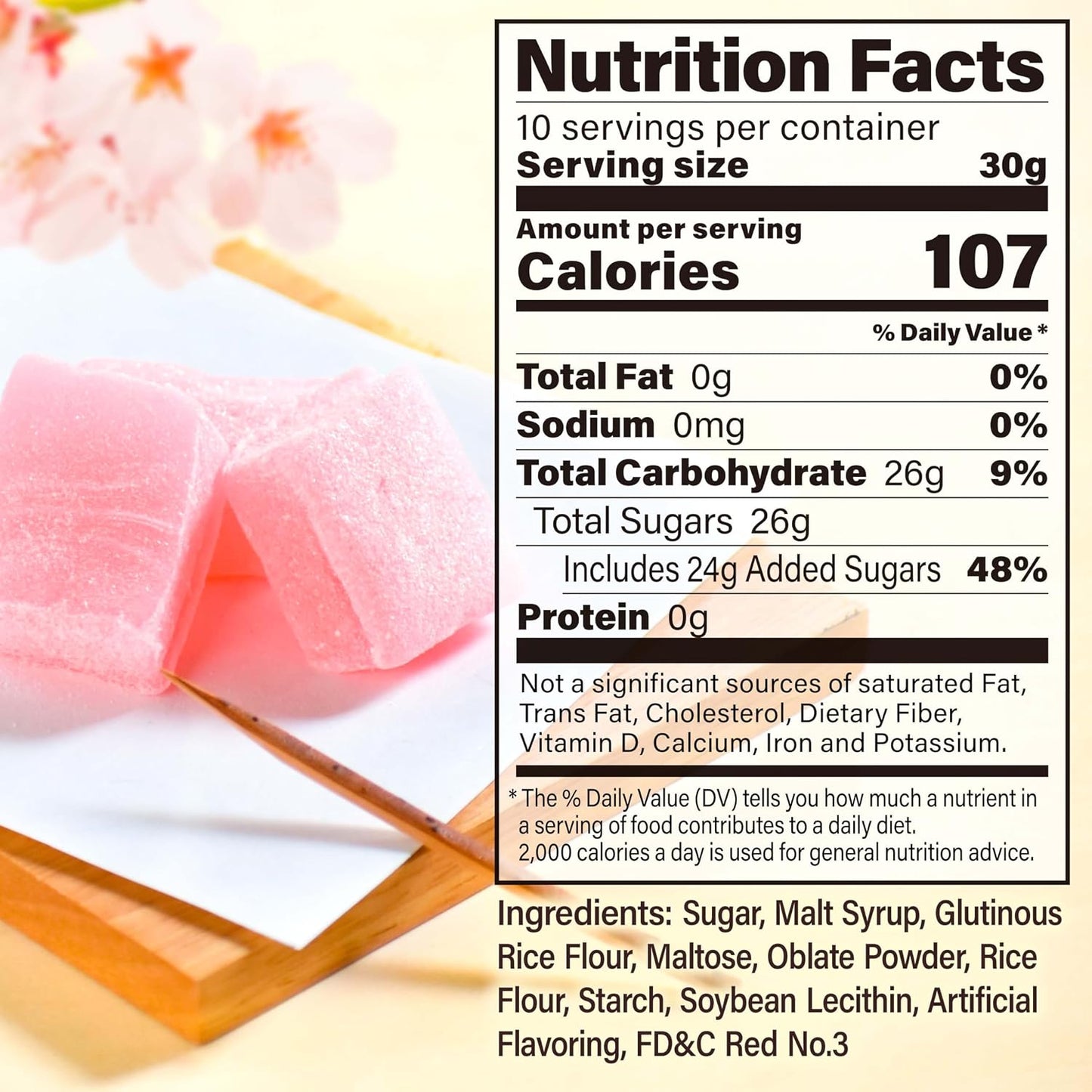 Yamasan Kyoto Uji Japanese Sakura Mochi Candies, 300g, Japanese Snacks