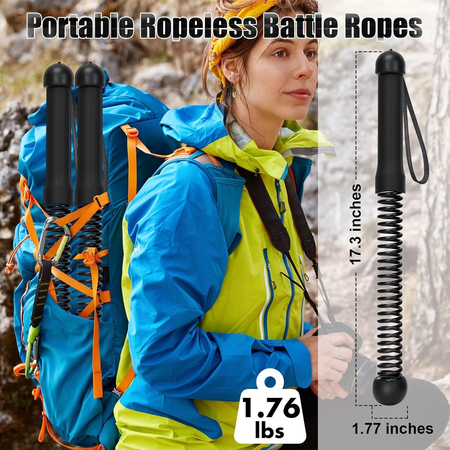 Upgrade Cordless Battle Ropes for Home Gym, HIIT, Strength Training