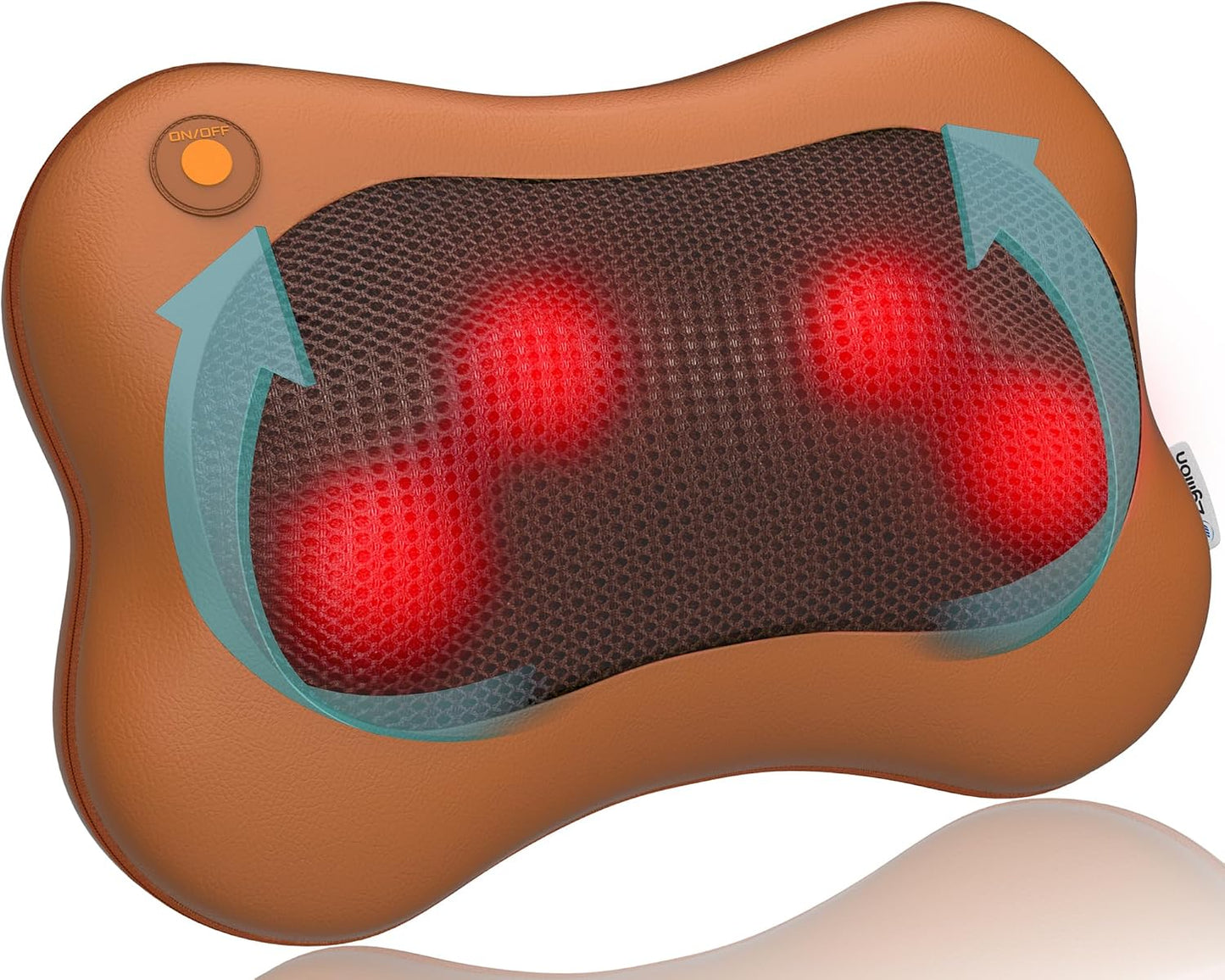 Zyllion Shiatsu Back and Neck Massager with Heat - 3D Electric Kneading Deep Tissue Massage Pillow
